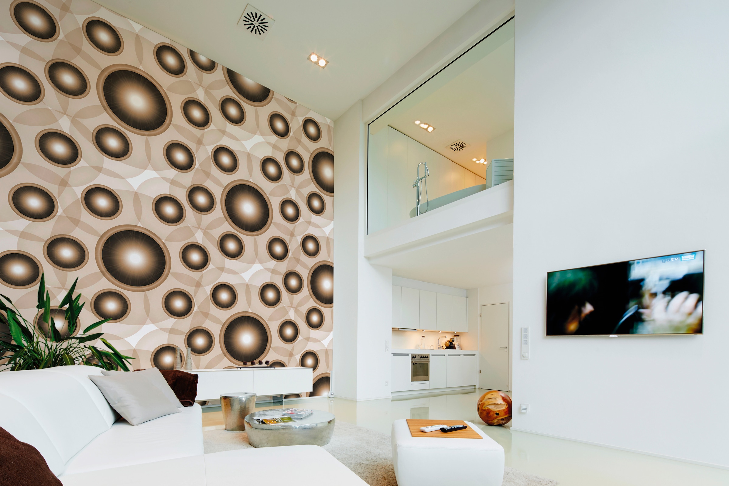 Architects Paper Fototapete »Atelier 47 Circle Artwork 1«, Mit Punkten, Vlies, Wand, Schräge, Decke