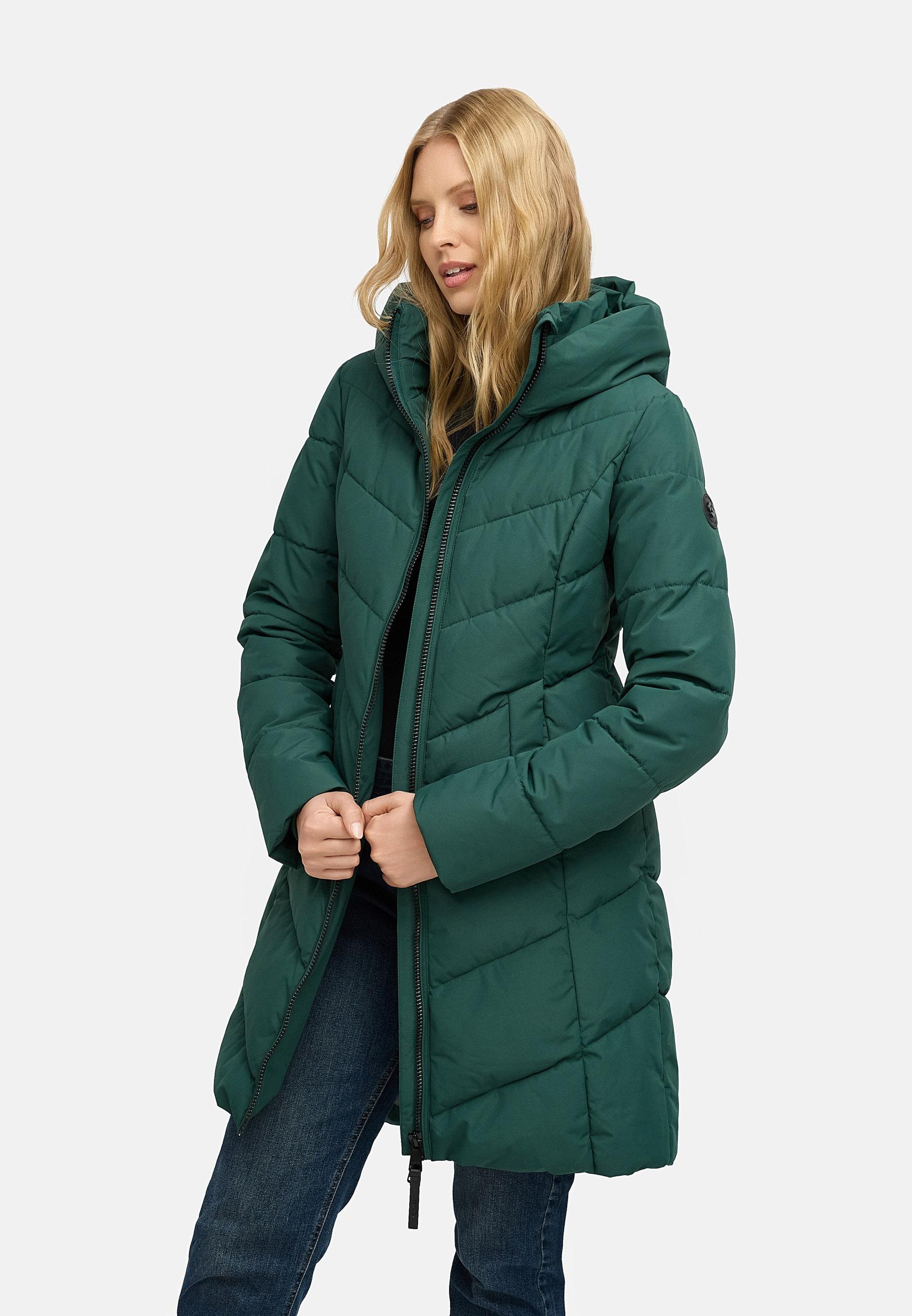 Ragwear Steppmantel »Natalin YOUMODO«, Warmer Damen Wintermantel mit V-Steppung und Kapuze