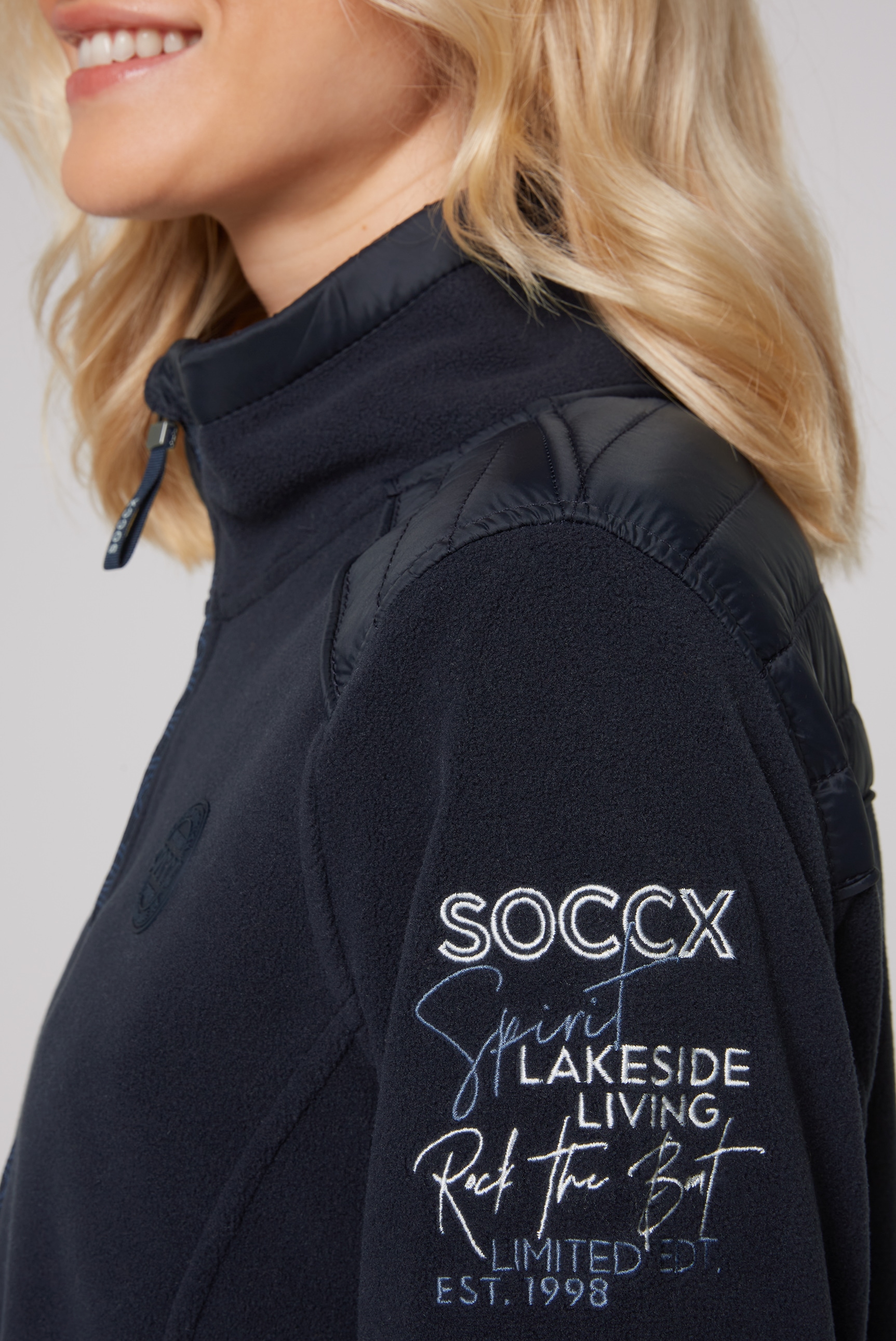 SOCCX Fleecejacke, ohne Kapuze, mit elastischem Saumabschluss online kaufen  | BAUR