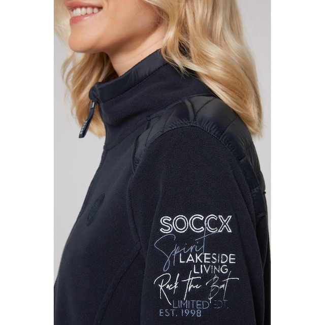 SOCCX Fleecejacke, ohne Kapuze, mit elastischem Saumabschluss online kaufen  | BAUR