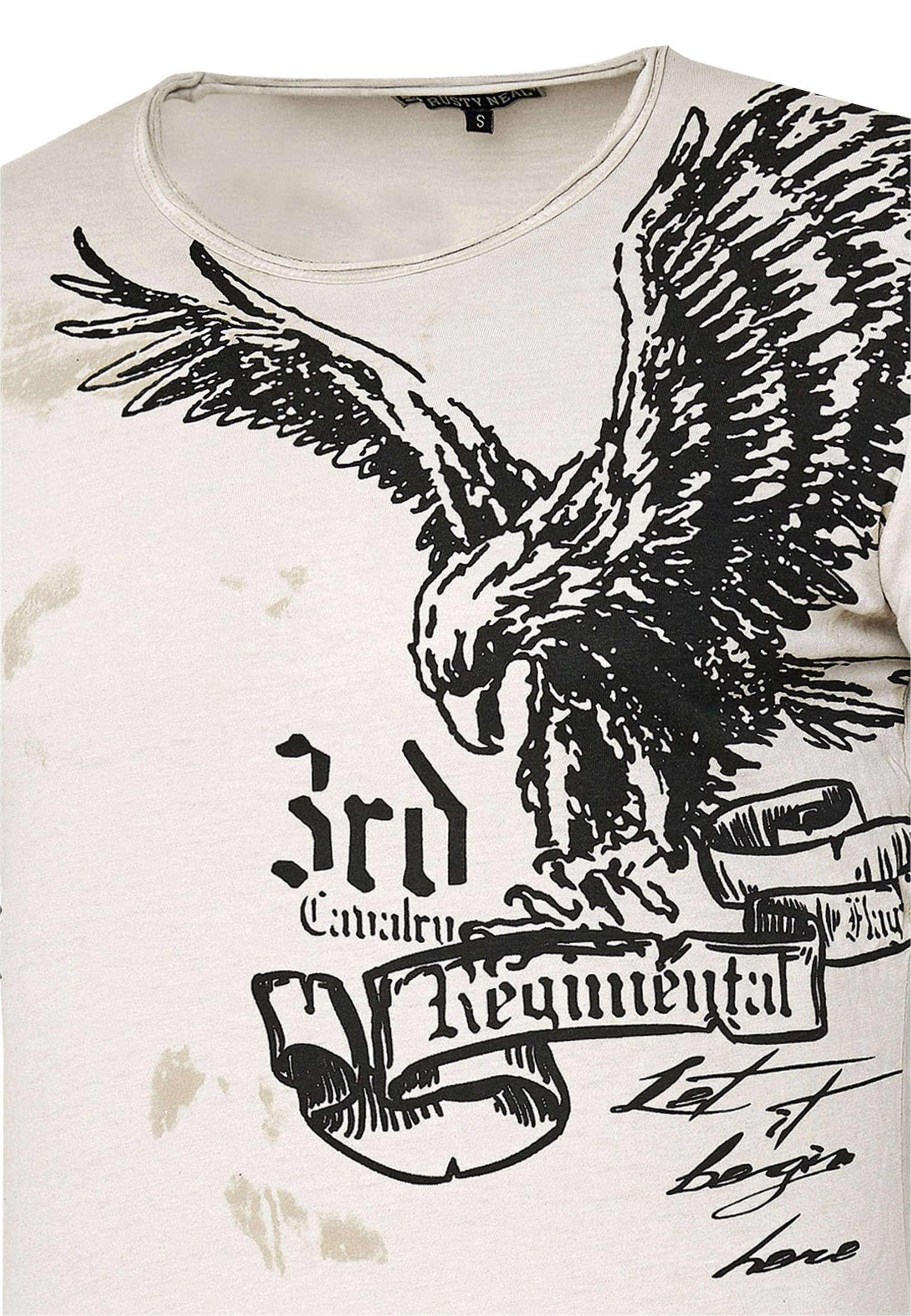 Rusty Neal T-Shirt mit Adler-Print