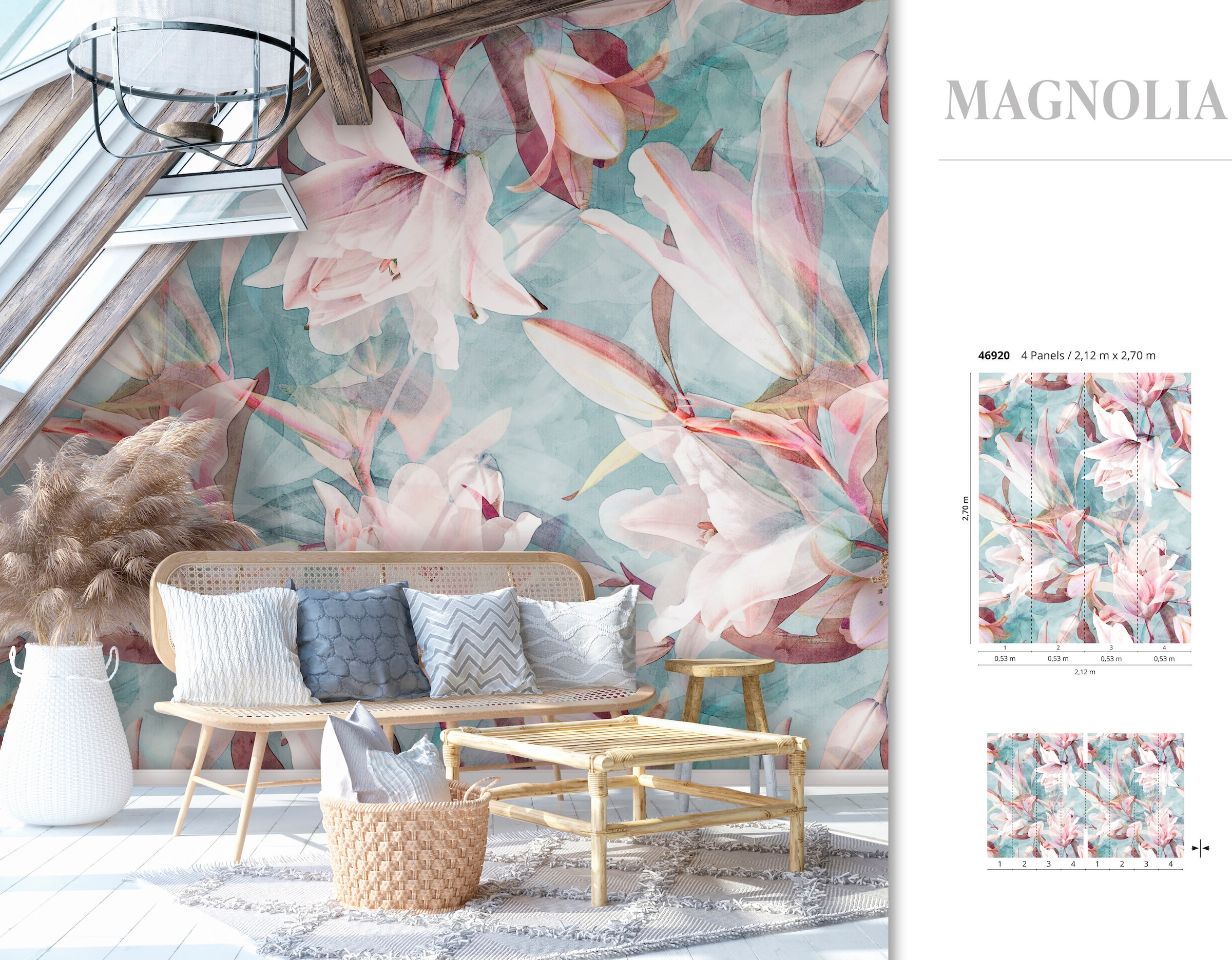 Marburg Fototapete »Magnolia«, matt, moderne Vliestapete für Wohnzimmer Schlafzimmer Küche