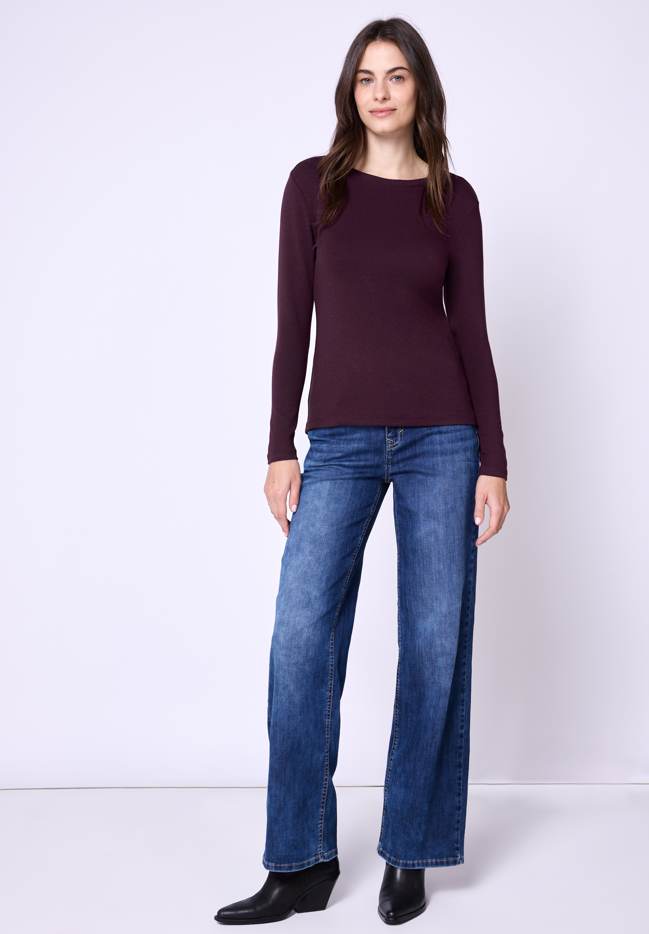 STREET ONE STUDIO Langarmshirt mit Rundhalsausschnitt