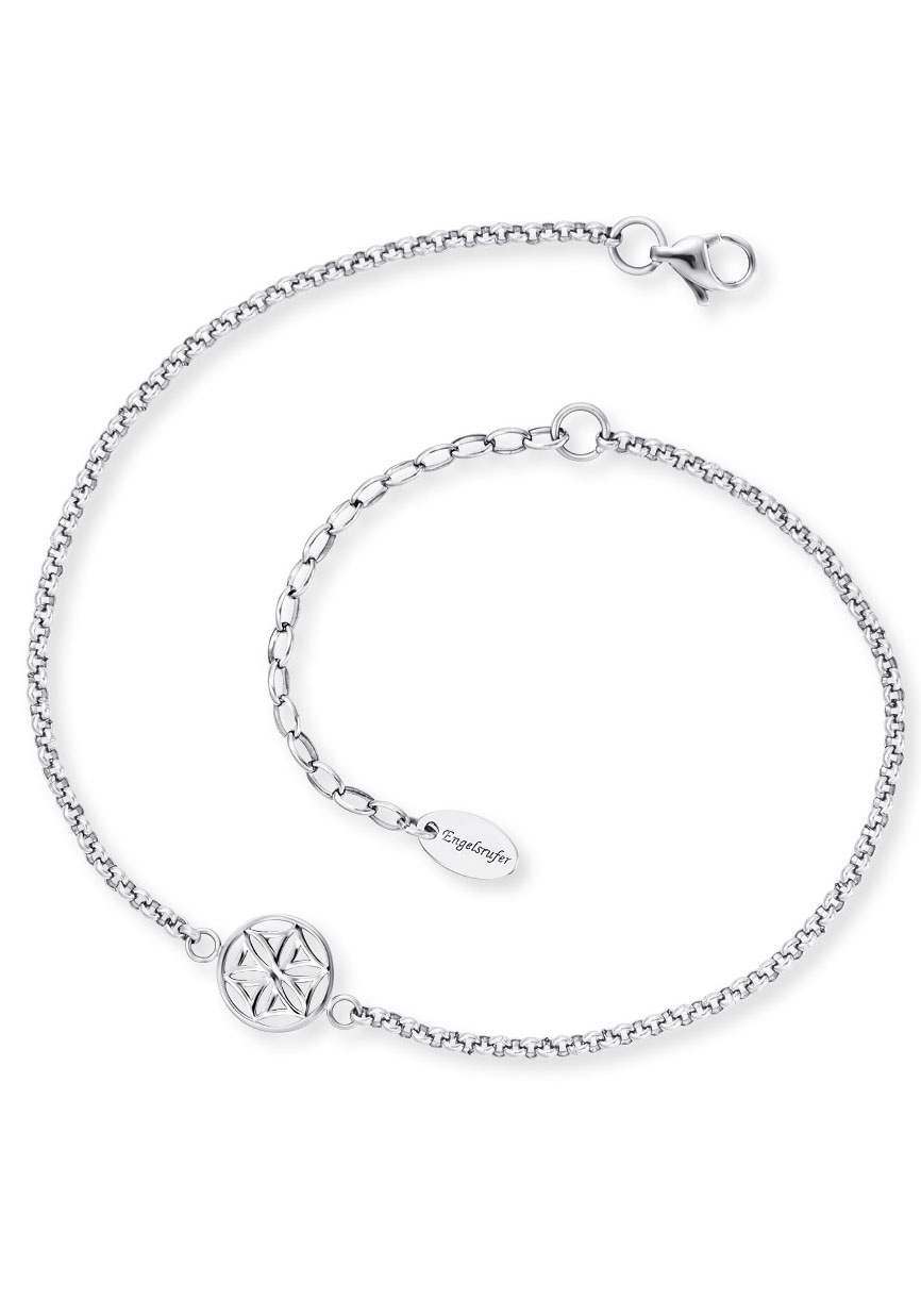 ENGELSRUFER Damen Fußkette "Lebensblume", Edelstahl, silber, Edelstahl, Fußketten
