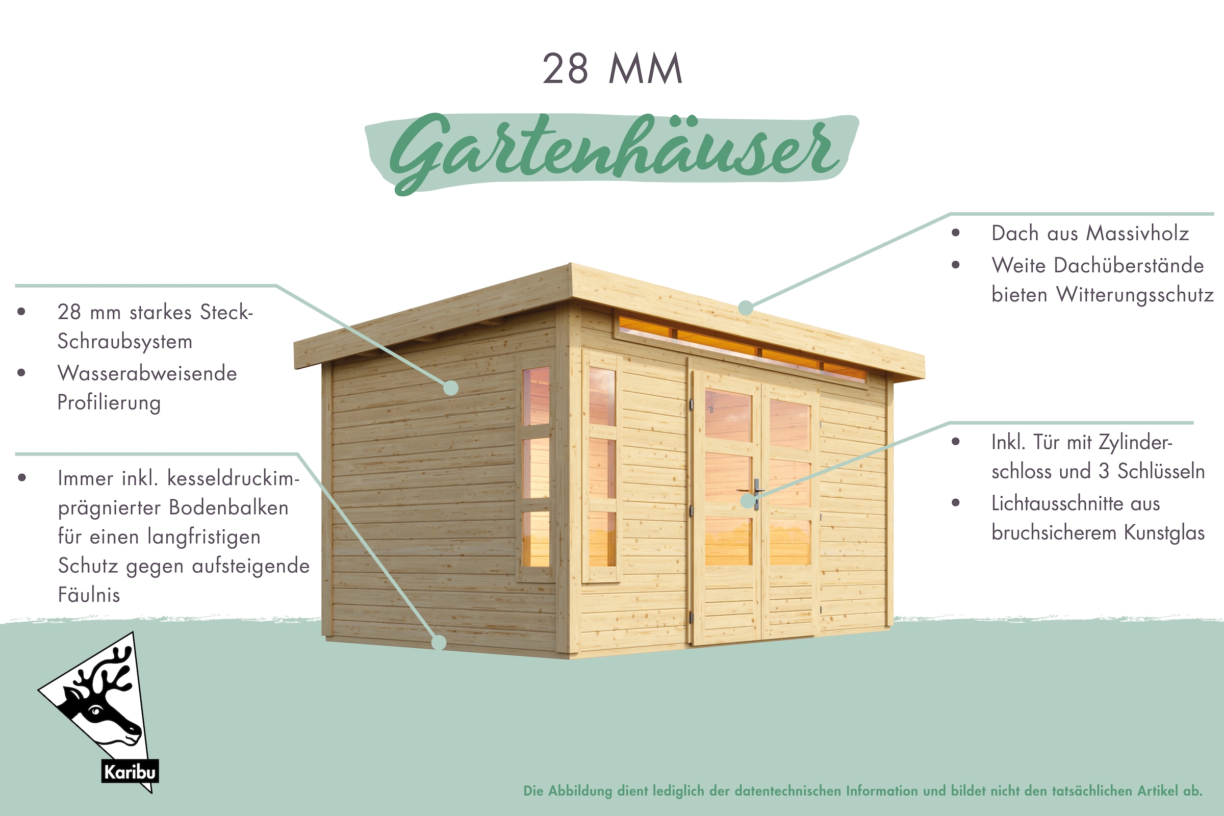 Karibu Gartenhaus "Neusee 2", terragrau oder naturbelassen günstig online kaufen