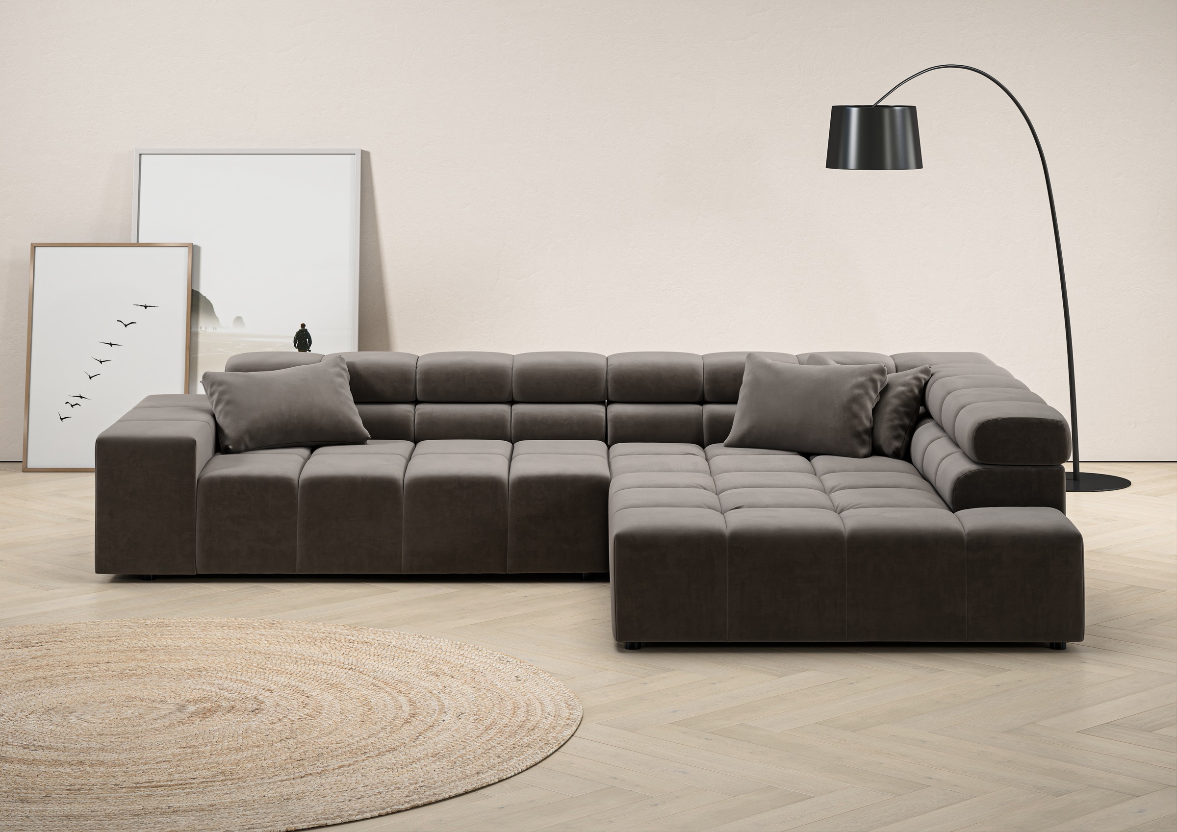 Home affaire Ecksofa "Ancona incl. Kopfteilverstellung, Breite 319cm, L-For günstig online kaufen