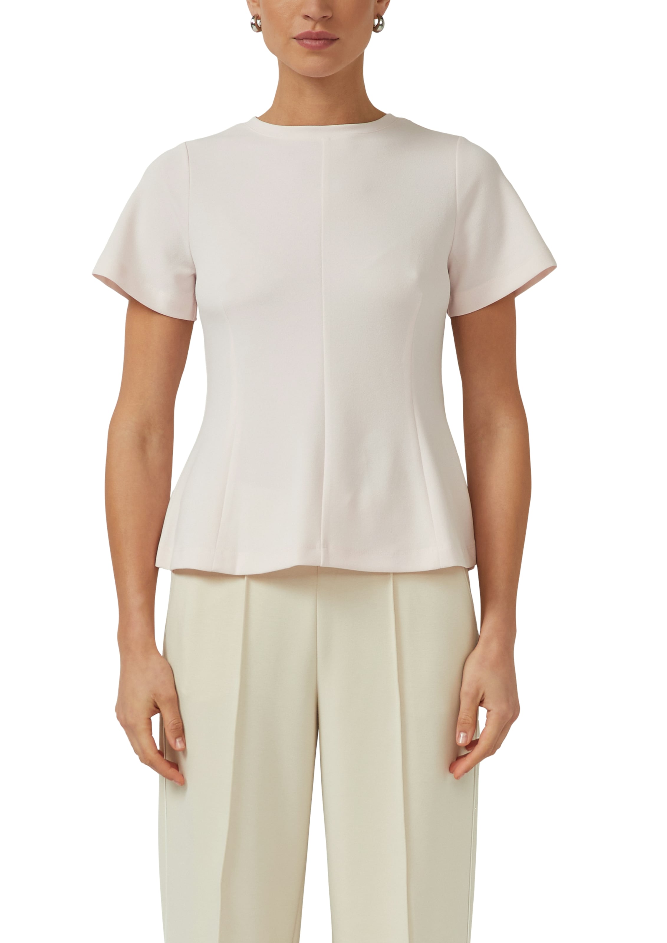s.Oliver BLACK LABEL Kurzarmshirt mit ausgestelltem Rumpfabschluss