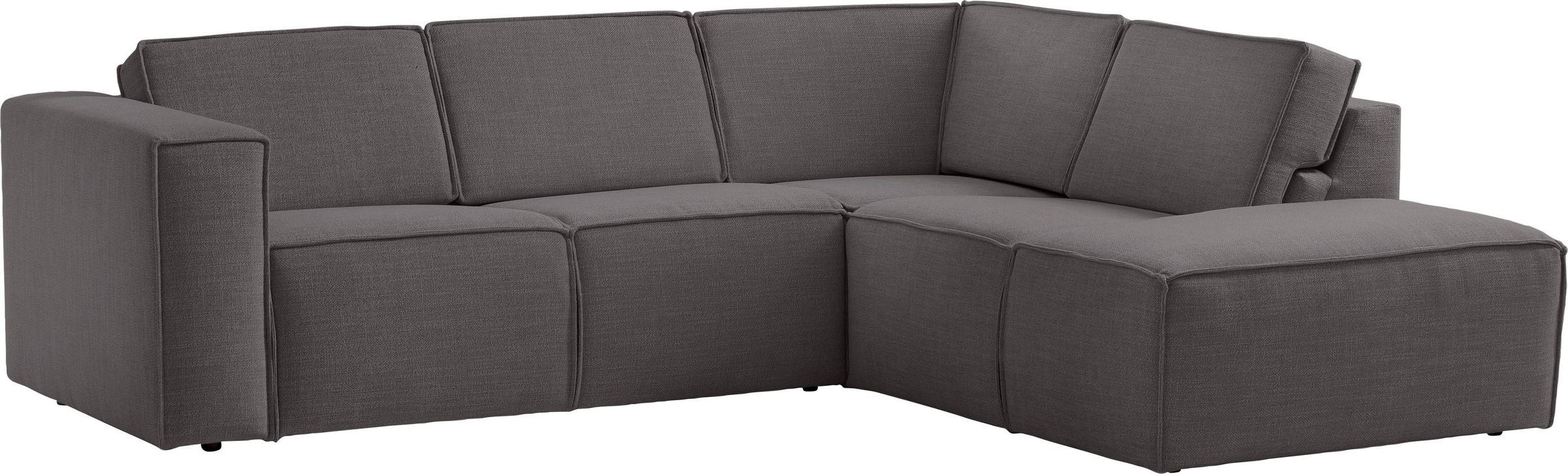 TRENDMANUFAKTUR Ecksofa »Dice mit Sitztiefenverstellung und Kaltschaumpolsterung«, hoher Sitzkomfort, aktuelle Kedernaht, L-Form