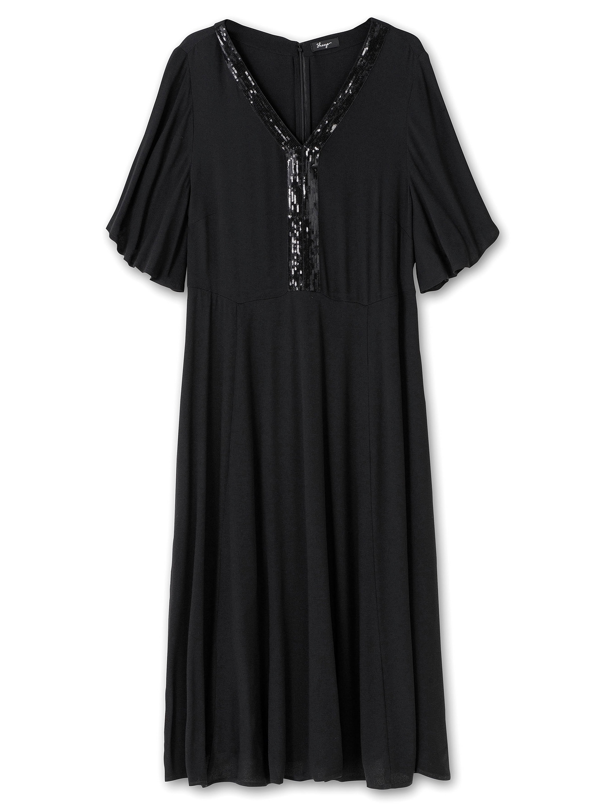 Sheego Abendkleid »Große Größen«, mit Pailletten und Flügelärmeln für  kaufen | BAUR