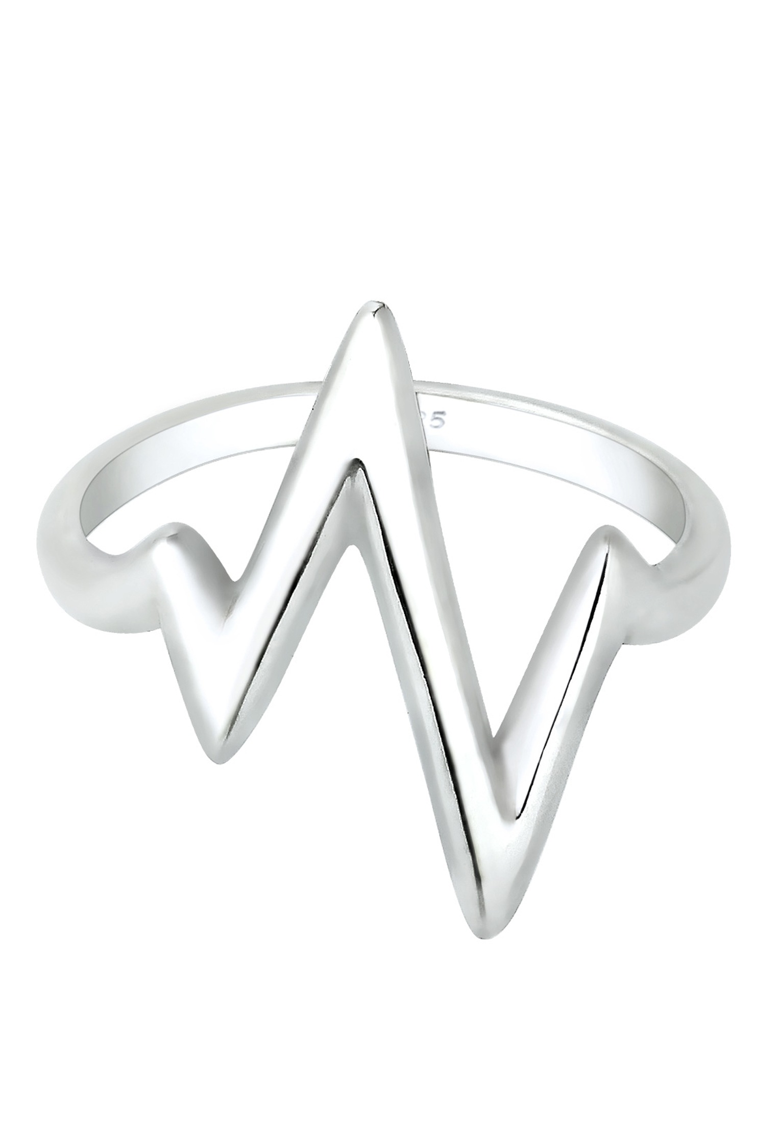 Elli Fingerring »Herzschlag 925 Silber«