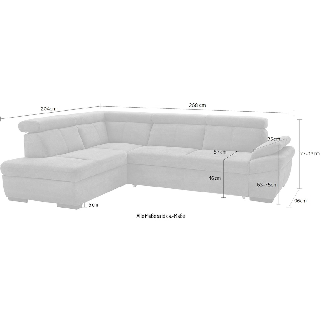 exxpo - sofa fashion Ecksofa »Salerno, L-Form«