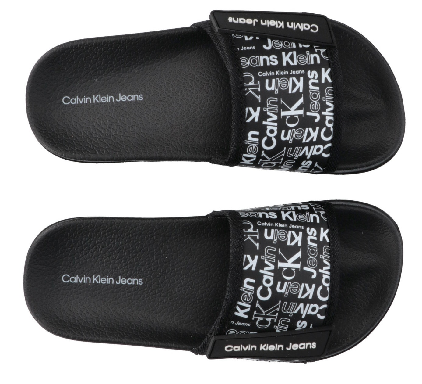 Calvin Klein Jeans Badepantolette »AOP POOL SLIDE«, Sommerschuh, Schlappen, Badeschuh, Poolslides mit Logoschriftzügen