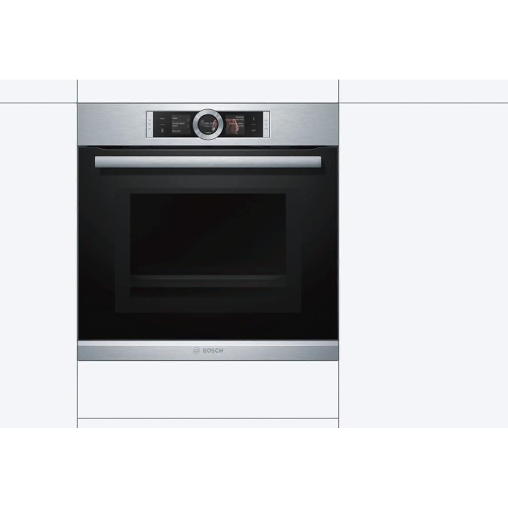 BOSCH Backofen mit Mikrowelle »HMG636RS1«, Serie 8, HMG636RS1, mit Vollauszug, ecoClean Direct, mit 4D Heißluft