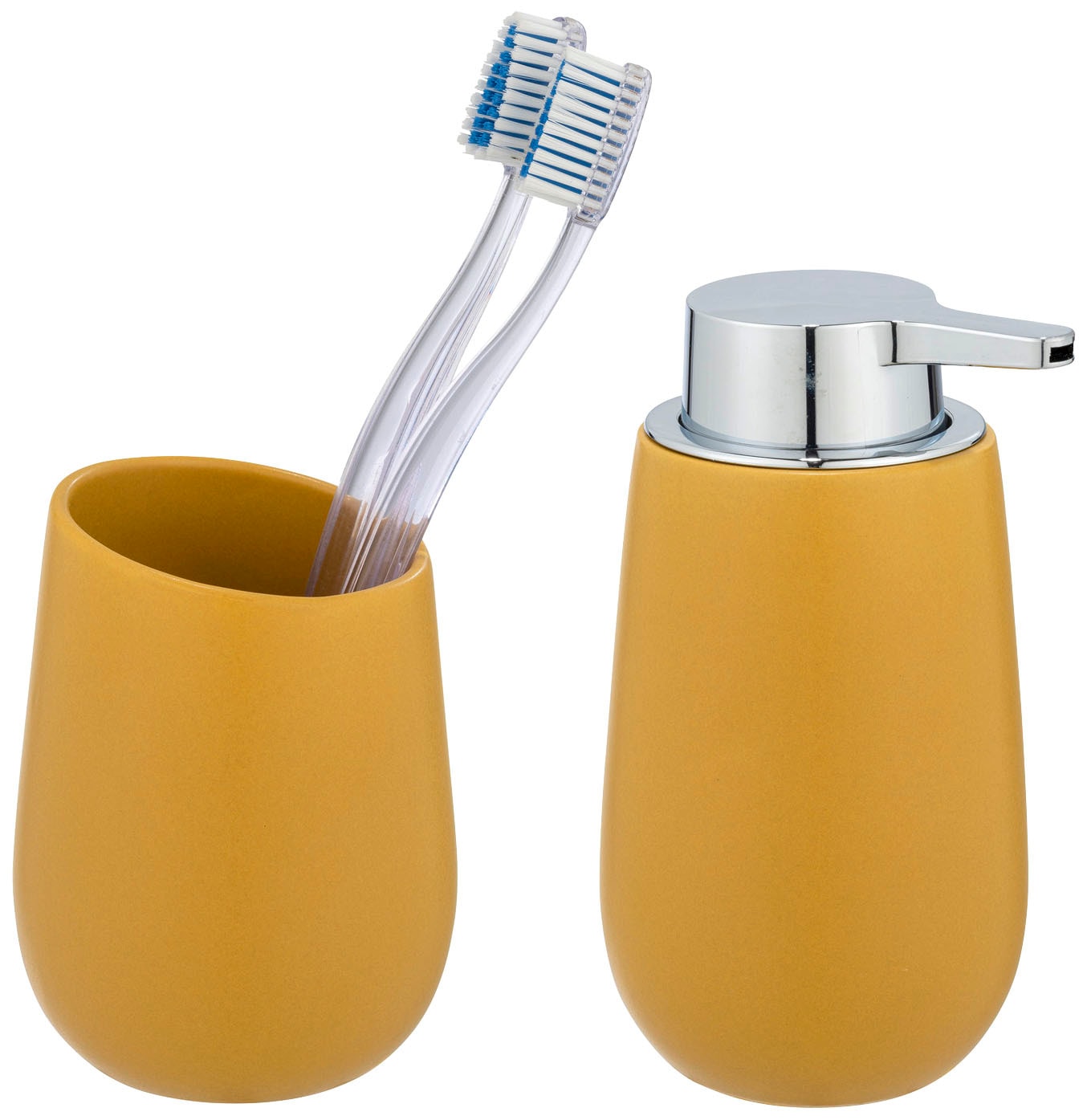 WENKO Badaccessoire-Set "Badi", (Set, 2 tlg.), aus hochwertiger Keramik