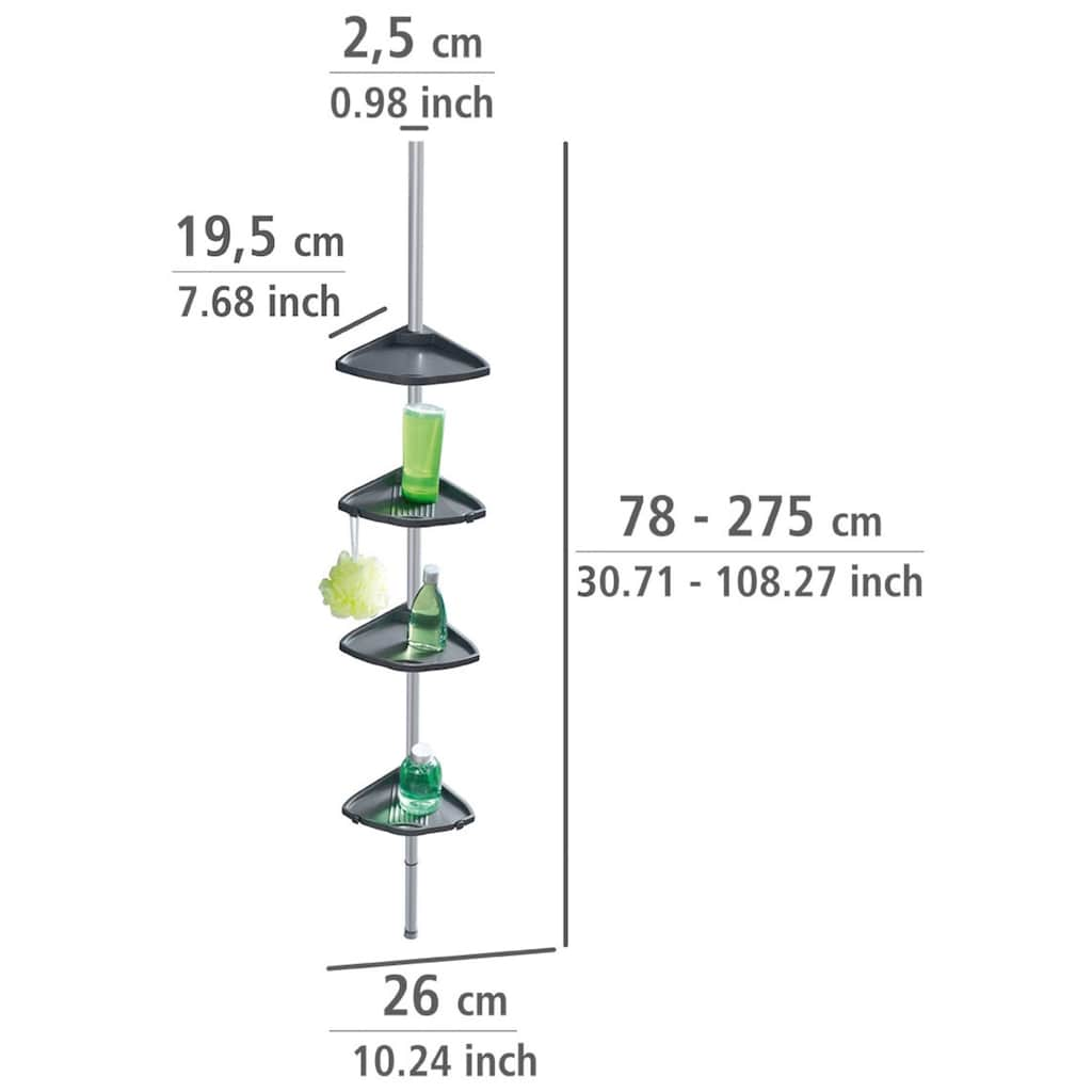 WENKO Duschablage »Teleskop Duschecke Compact«