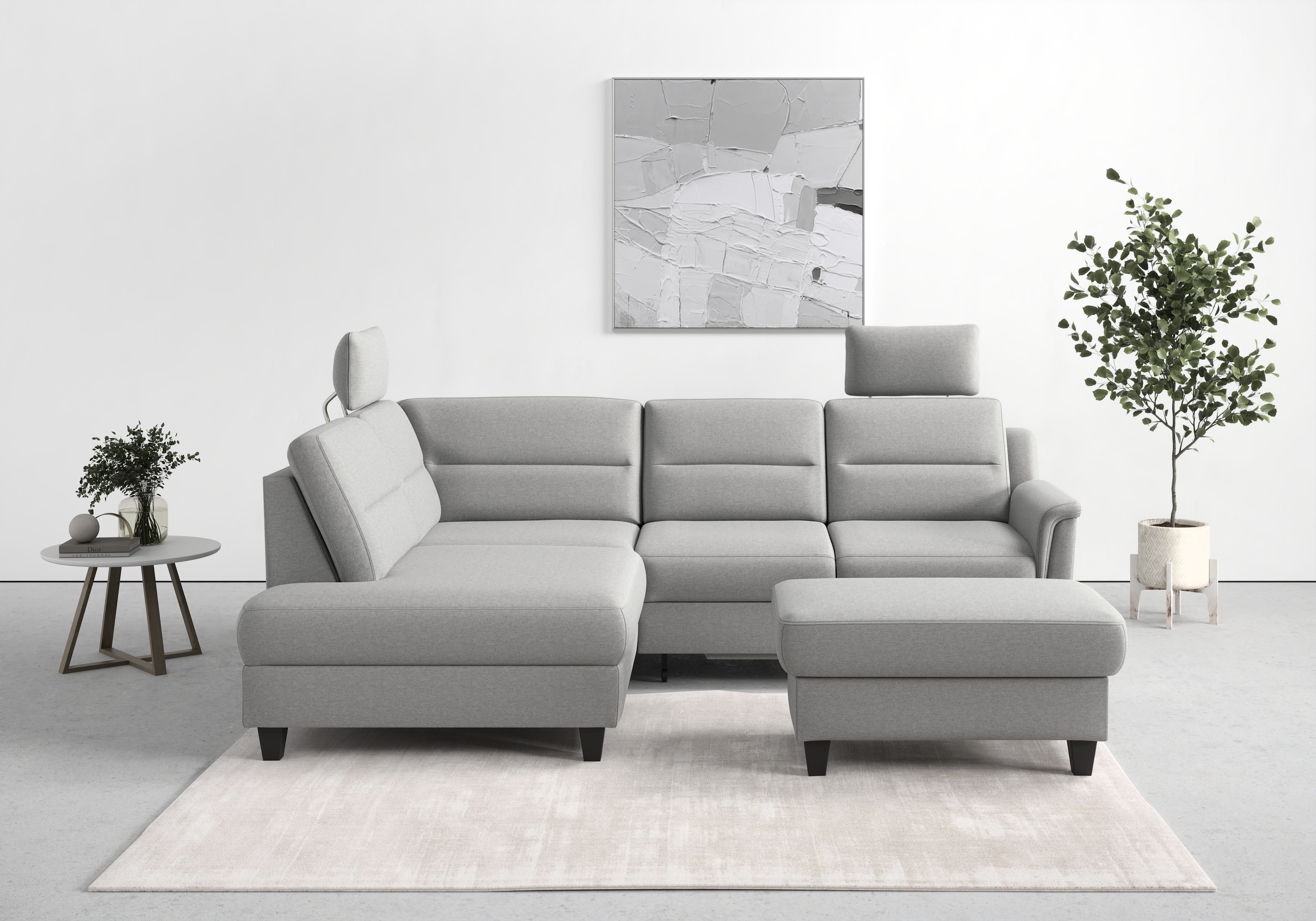 sit&more Ecksofa "Farö L-Form" inklusive Federkern, wahlweise mit Schlaffunktion und Bettkasten