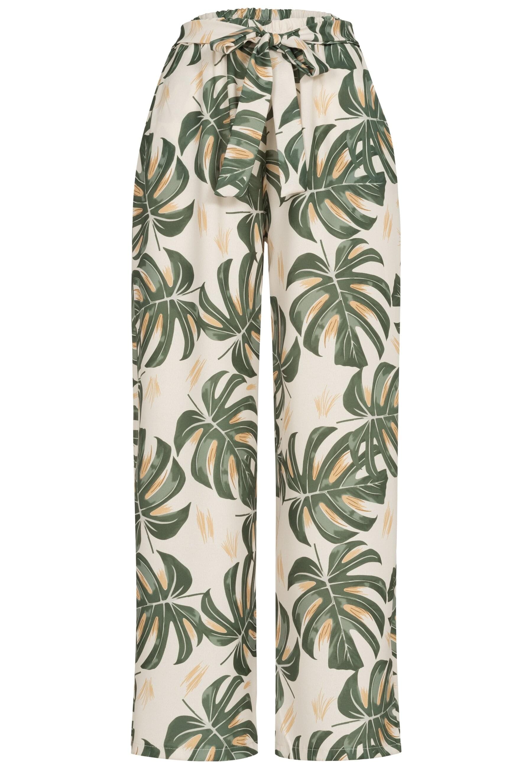 CLOUD 5IVE Stoffhose "CLOUD 5IVE Summer Pants with palm print and tie belt" günstig online kaufen