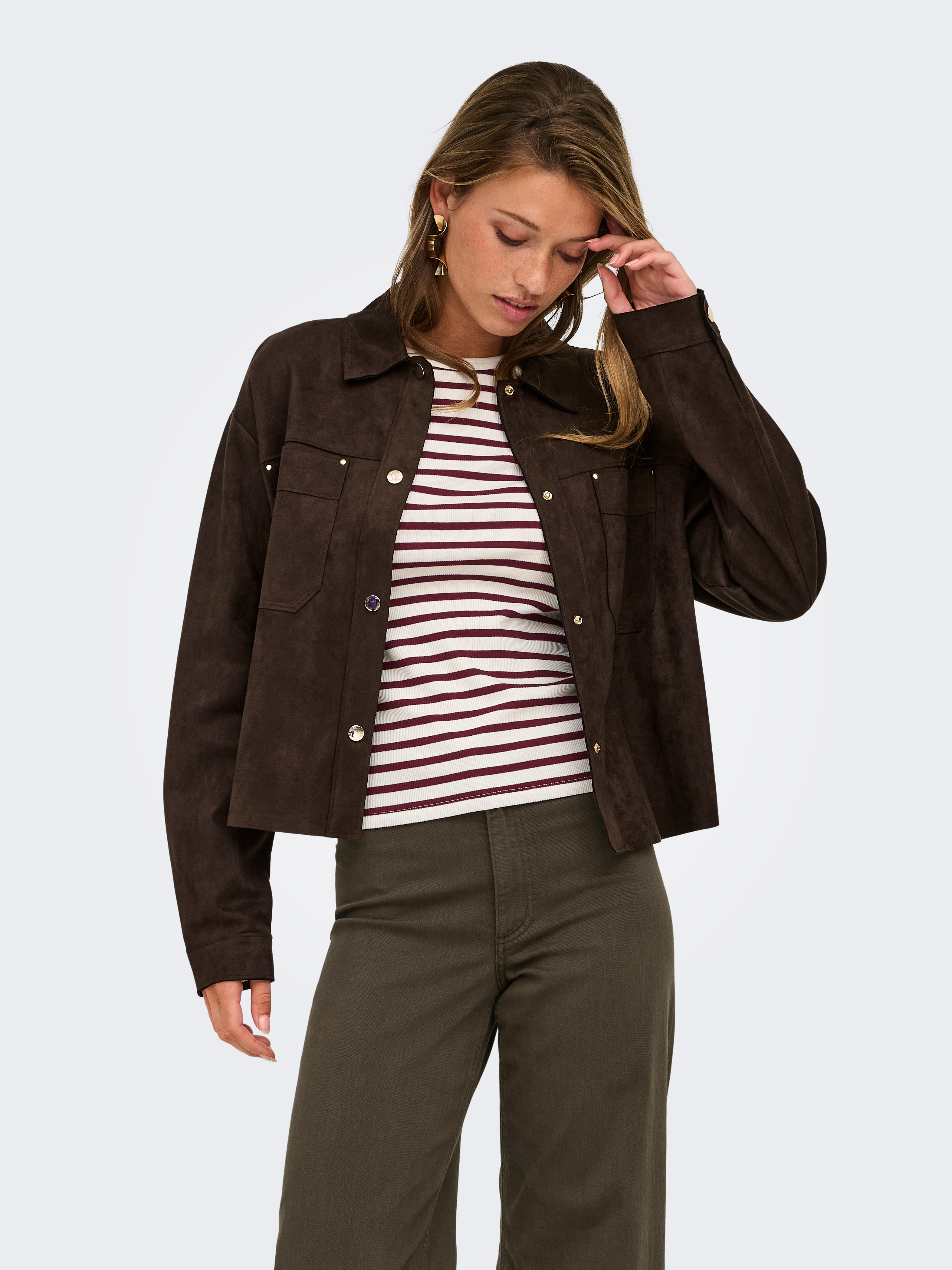 JDY Hemdbluse "JDYJULLE L/S FAKE SUEDE SHIRT JRS NOOS" Kunstfaser, regular fit