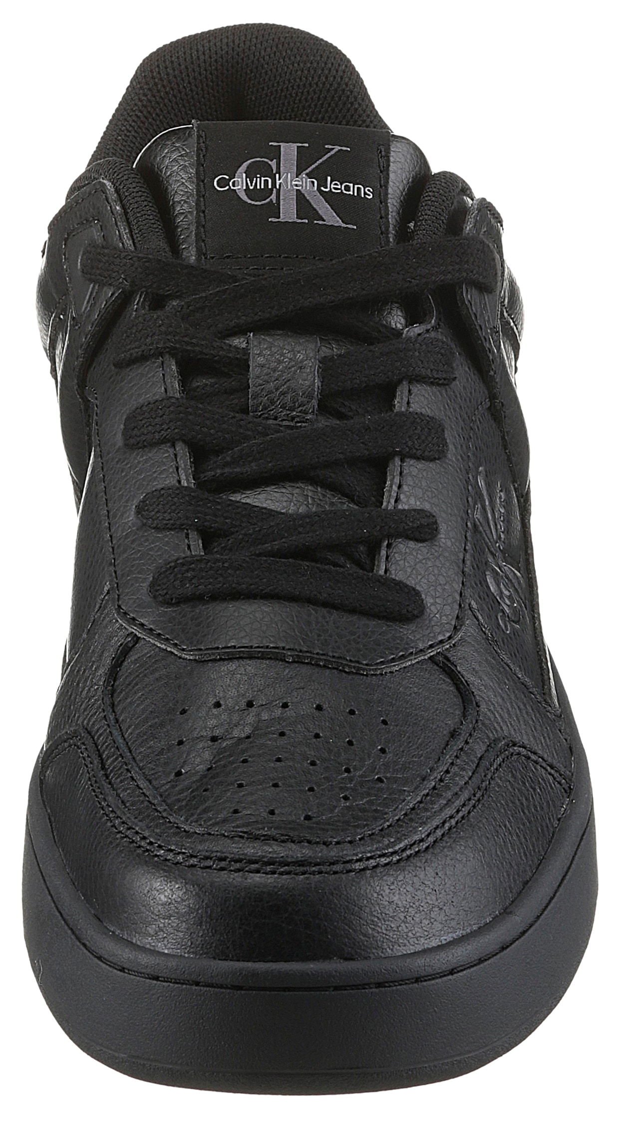 Calvin Klein Jeans Sneaker »BASKET CUP LOW LACEUP TUMBLED«, Schnürschuh, Freizeitschuh, Basket-Halbschuh mit seitlichem Logo