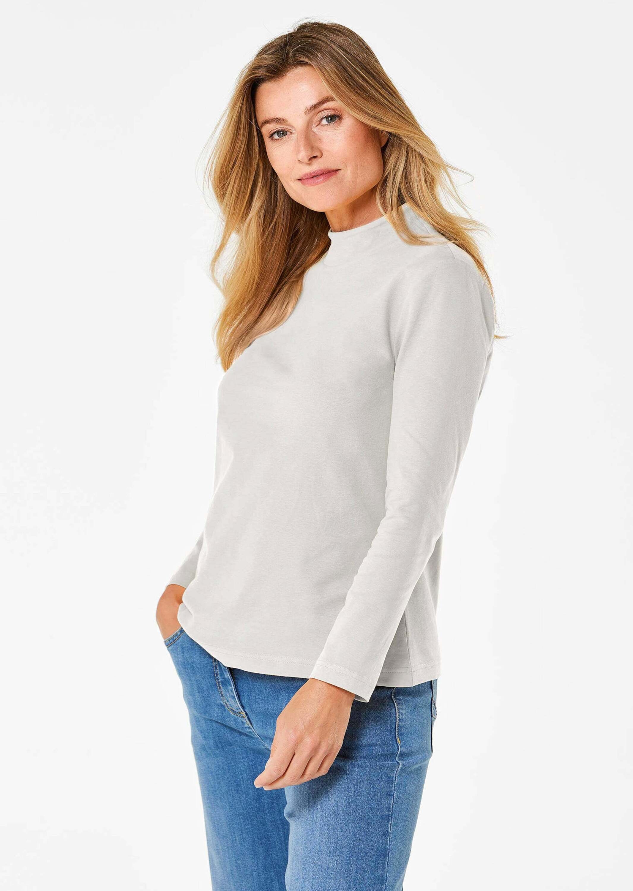 GOLDNER Longpullover »Stehkragenshirt mit Langarm«