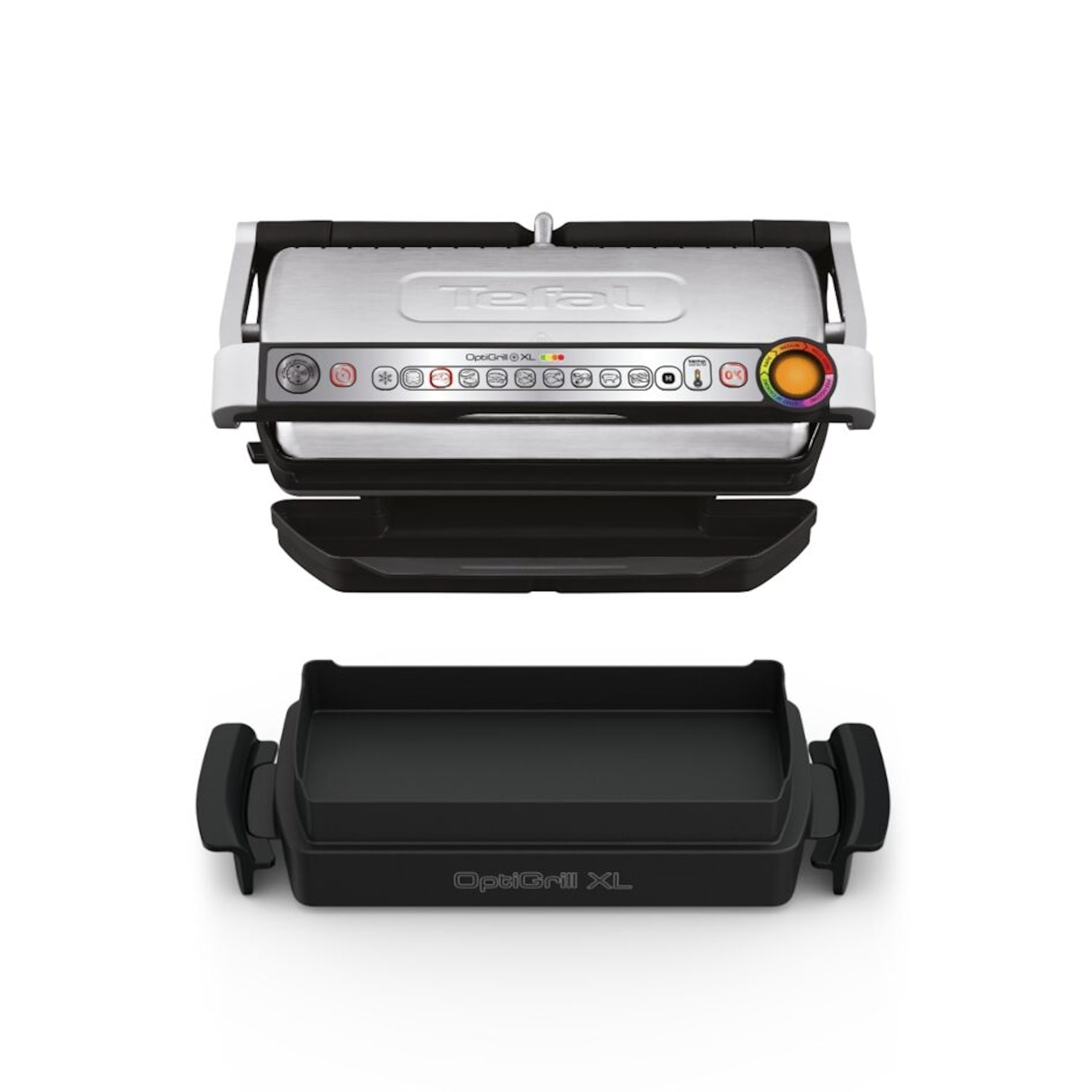 Tefal Kontaktgrill »OptiGrill+ XL inkl. Backschale, manueller Modus mit 4 Temperaturen«, 2000 W, 9 automatische Kochprogramme, spülmaschinengeeignete Platten, GC724D