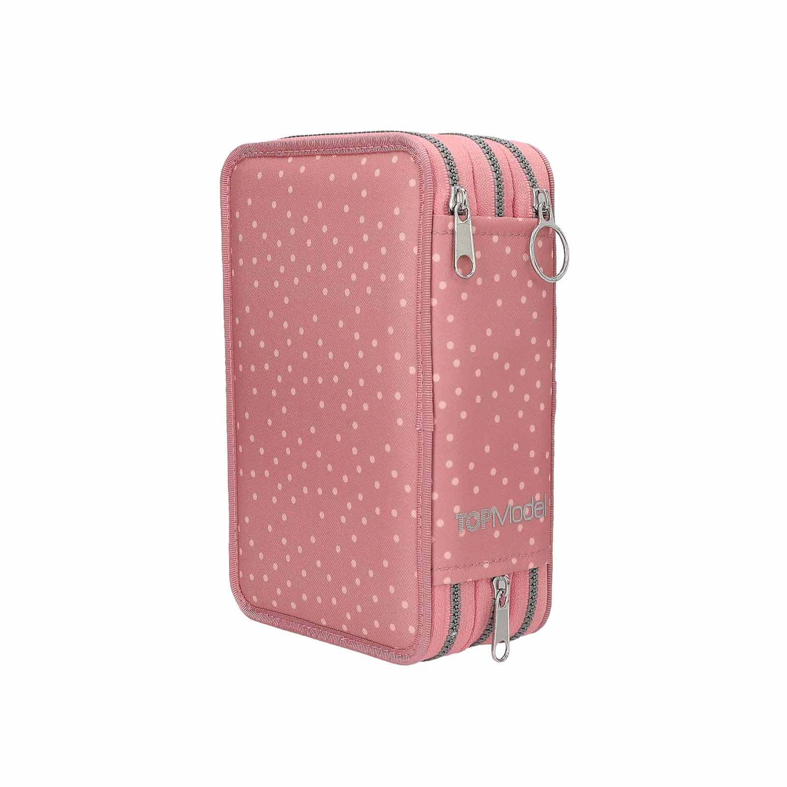 Depesche Buntstift »3-Fach Federtasche mit Affen-Applikation JUICY inkl. Stifte TOPModel 7,5 x 13 x 20 cm altrosa«