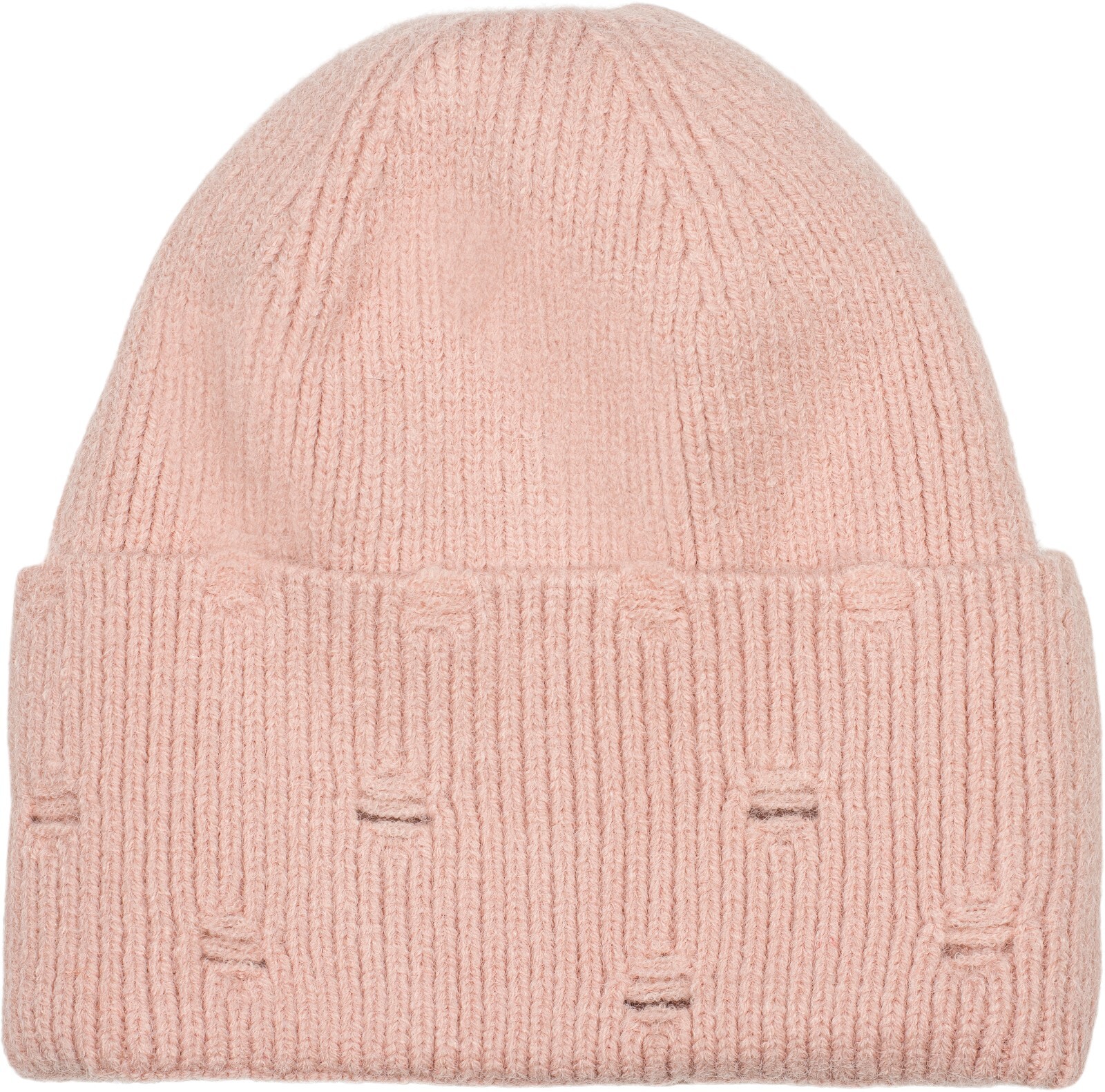 styleBREAKER Strickmütze "Strickmütze mit Rippenmuster und Rissen" 1 Stk.