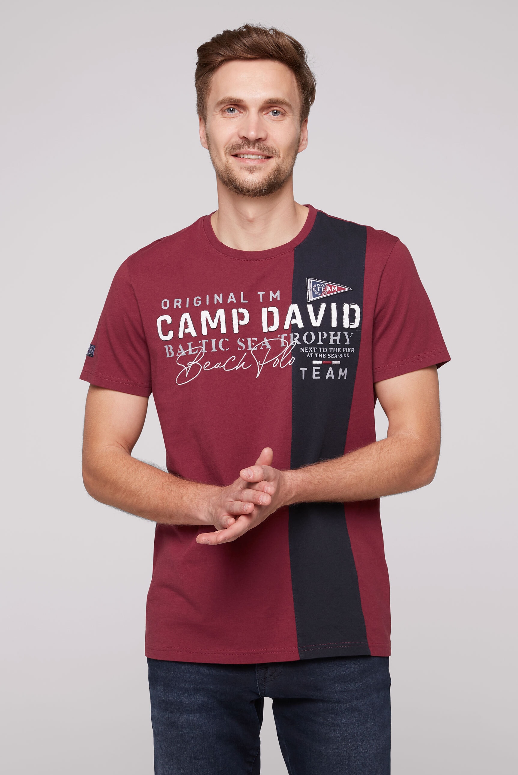 CAMP DAVID Rundhalsshirt, aus Baumwolle