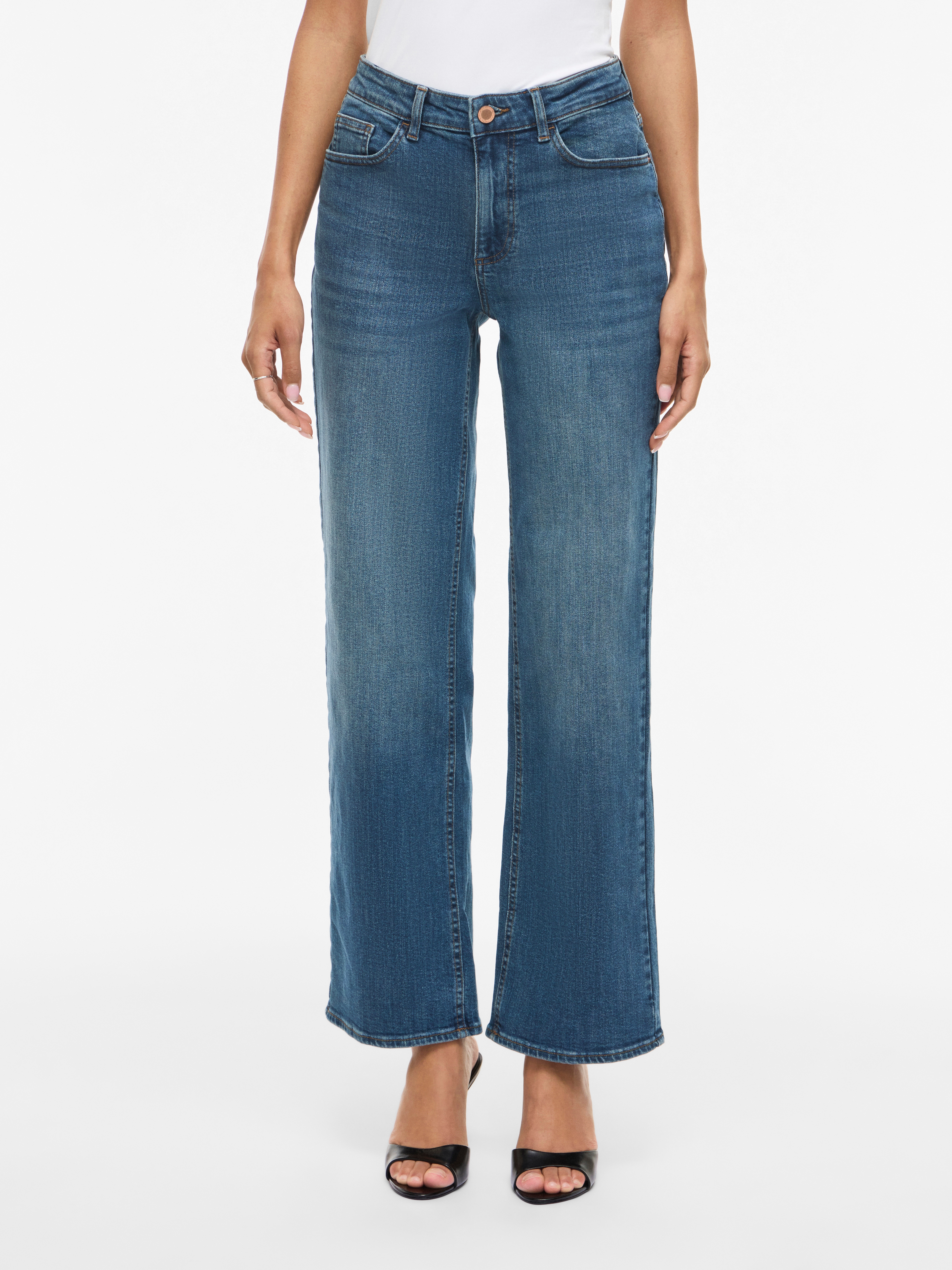 Vila Straight-Jeans "VILISA RW STRAIGHT JEANS ROS - NOOS" Baumwollmischung, regular waist, straight fit