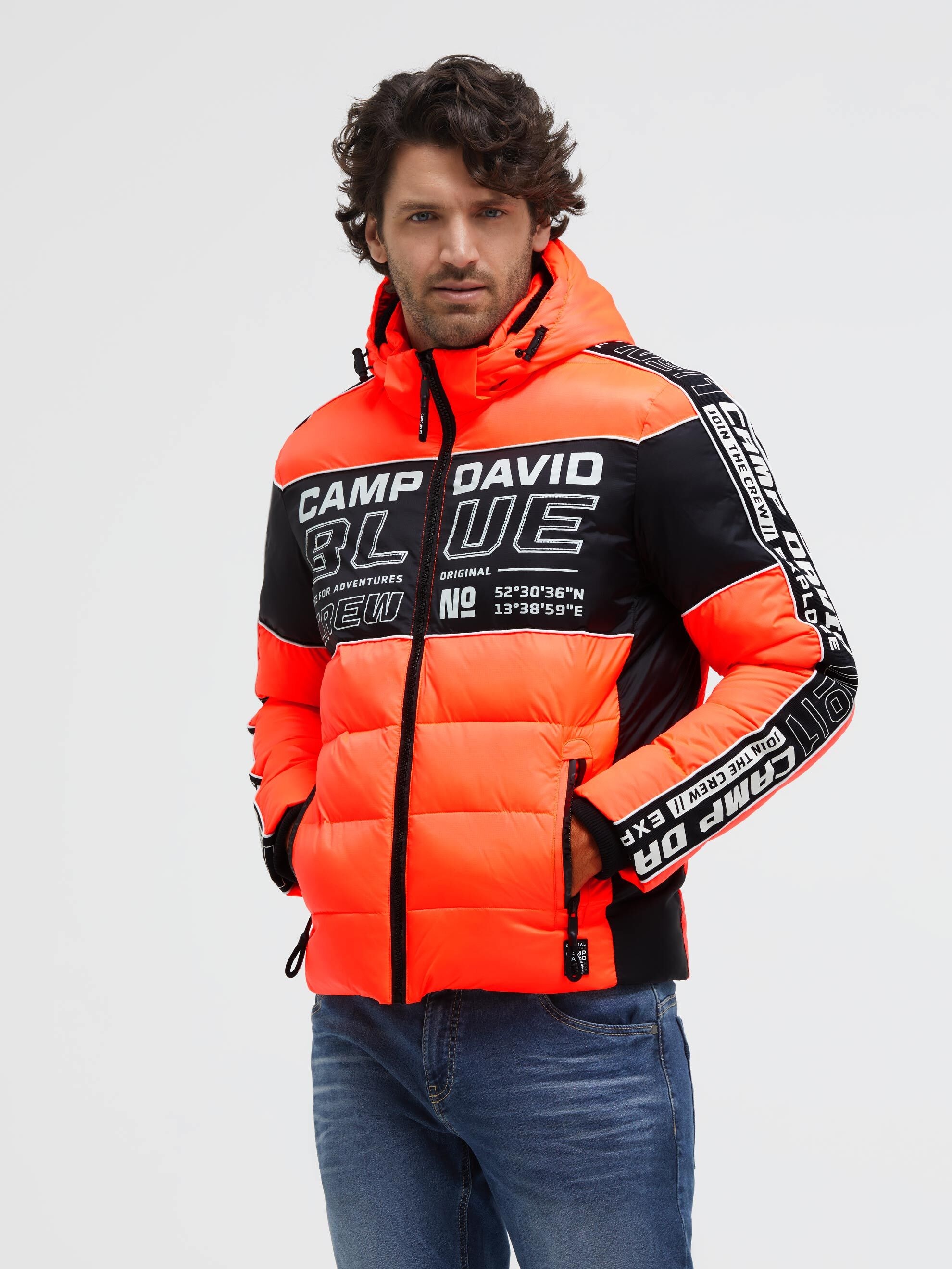 CAMP DAVID Winterjacke mit Kapuze mit abtrennbarer Kapuze