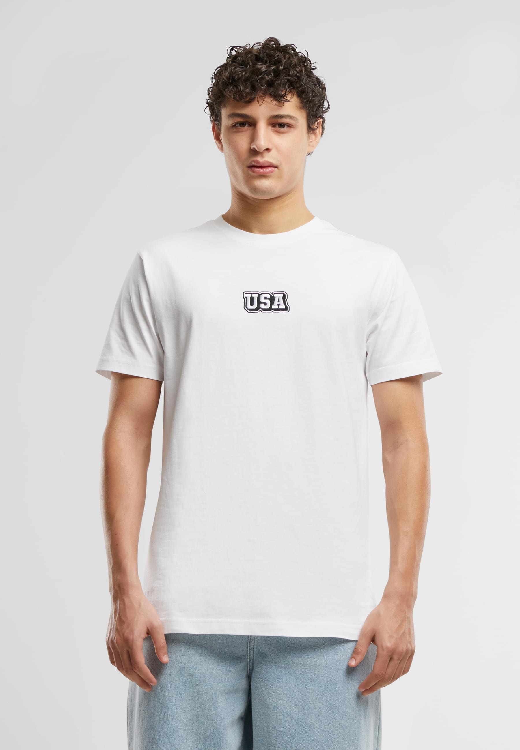 MisterTee T-Shirt »MisterTee USA College Wording Patch Tee«, (1 tlg.)