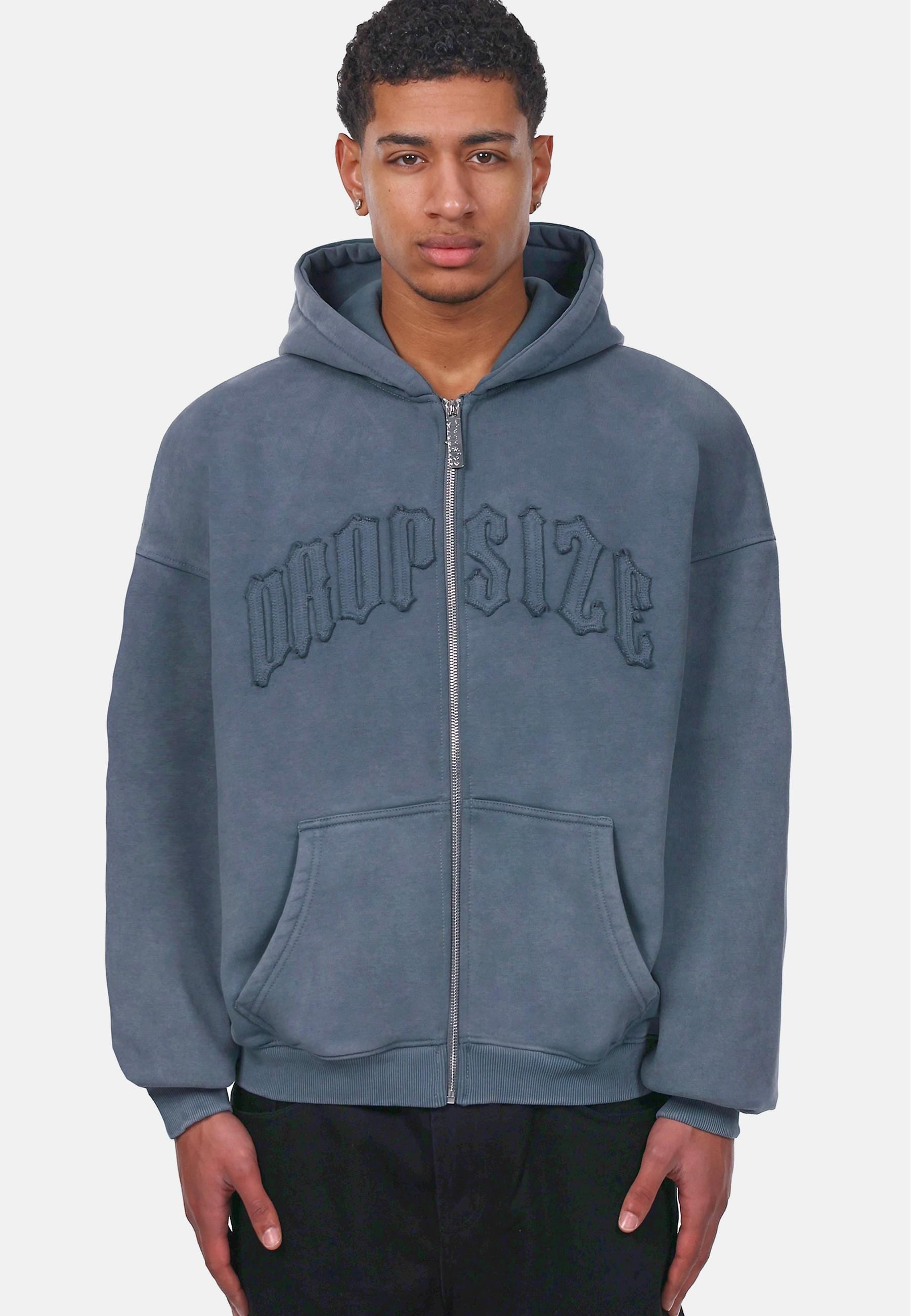 Dropsize Sweatjacke »Dropsize SUPER HEAVY OVERISZE RAW EDGES ZIP HOODIE«
