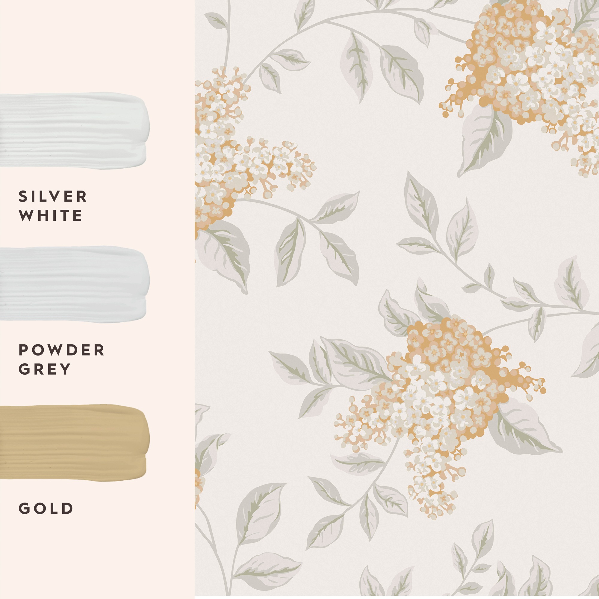 LAURA ASHLEY Vliestapete »Portland Fern Apricot«, geblümt, 10mx52cm (ca. 5m2)