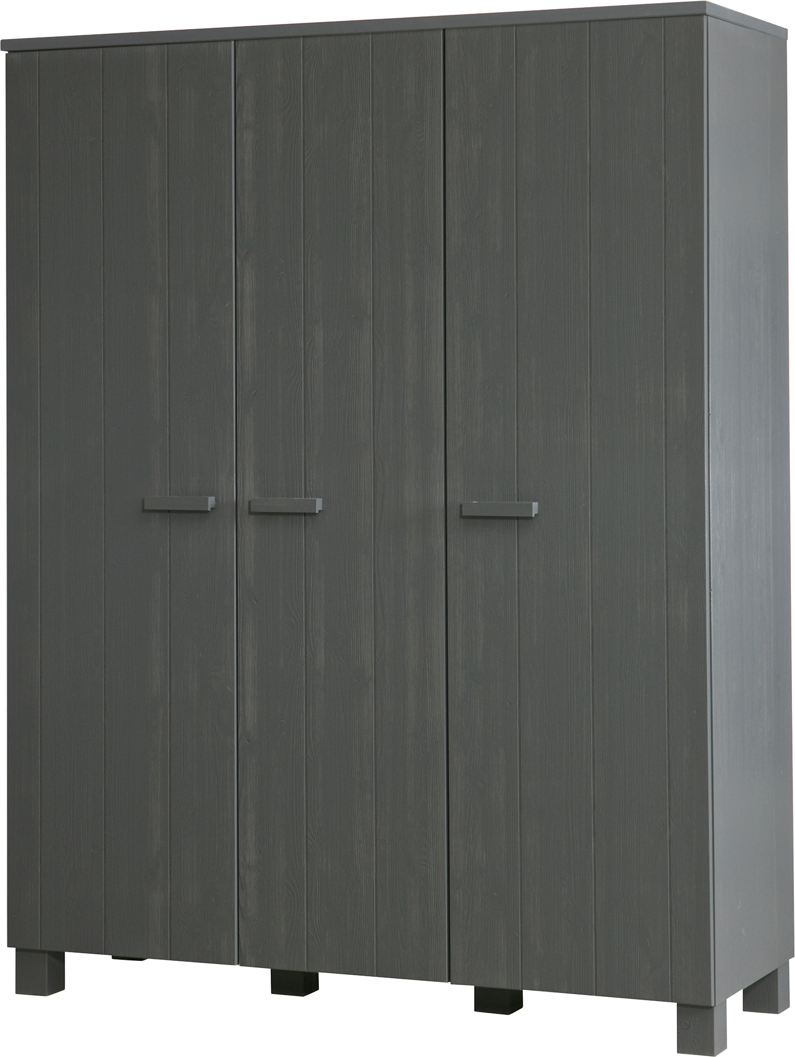 WOOOD Garderobenschrank "Dennis Mehrzweckschrank mit gebürsteter Oberfläche" FSC Kiefer massiv, gebürstet, Höhe 202 cm