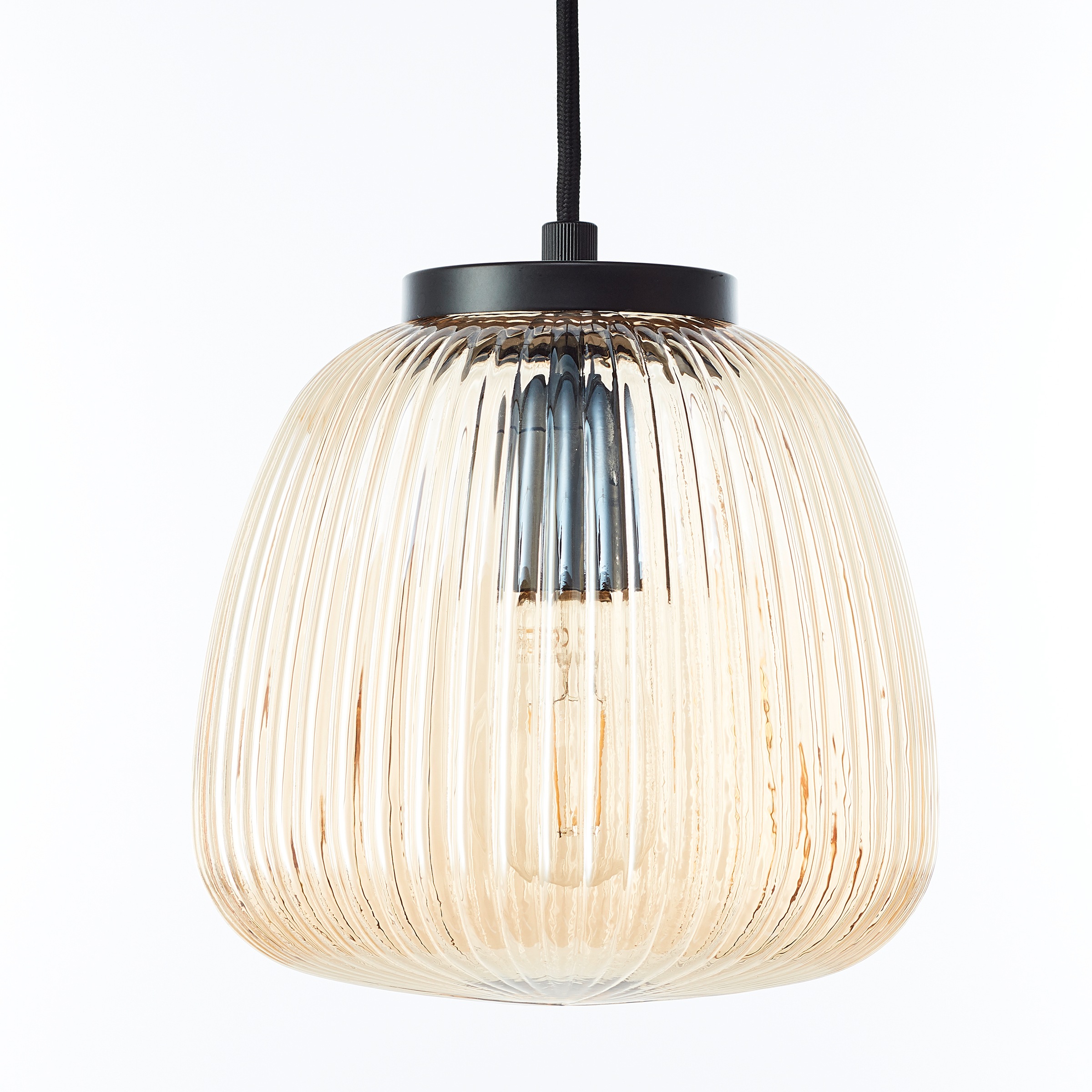 Brilliant Pendelleuchte »Kaizen«, 5 flammig, Leuchtmittel E27 | ohne Leuchtmittel, 150 x 125 x 48 cm, 5 x E27, kürzbar, Riffelglas