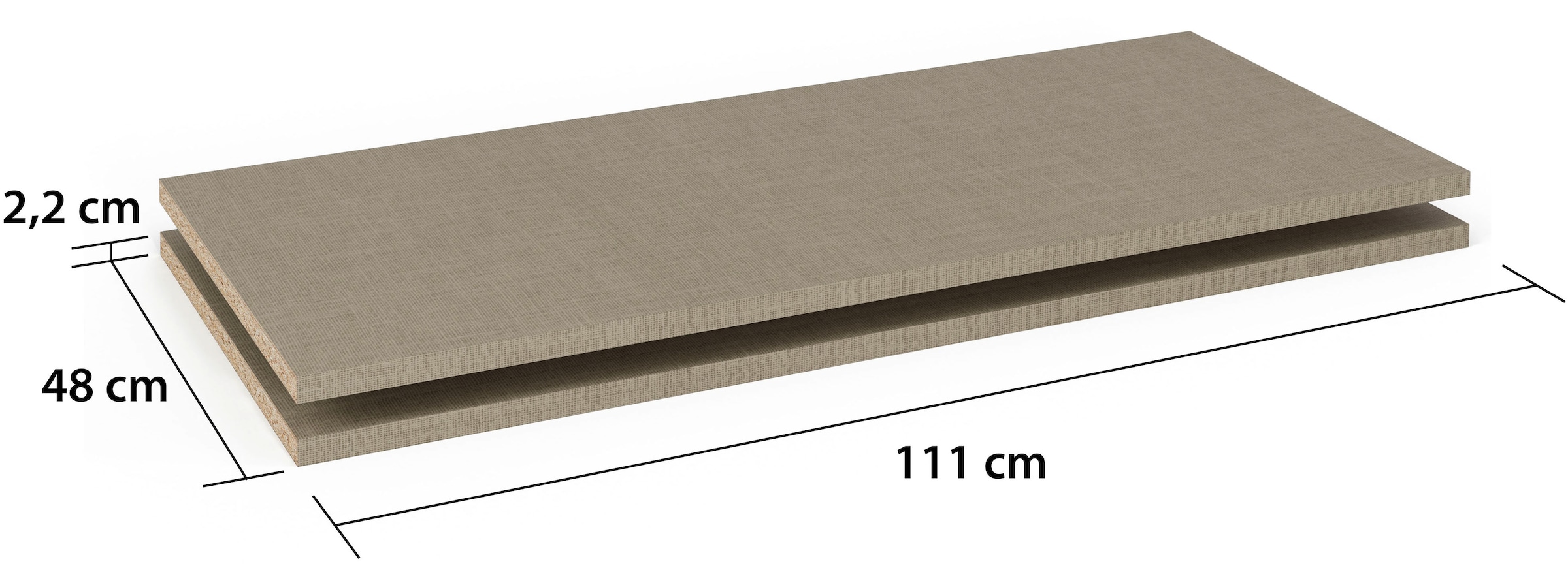 rauch Einlegeboden »Zubehör für Rauch-Schwebetürenschränke ORANGE/BLUE« 2er-Set Breite 111 cm, Tiefe 48 cm