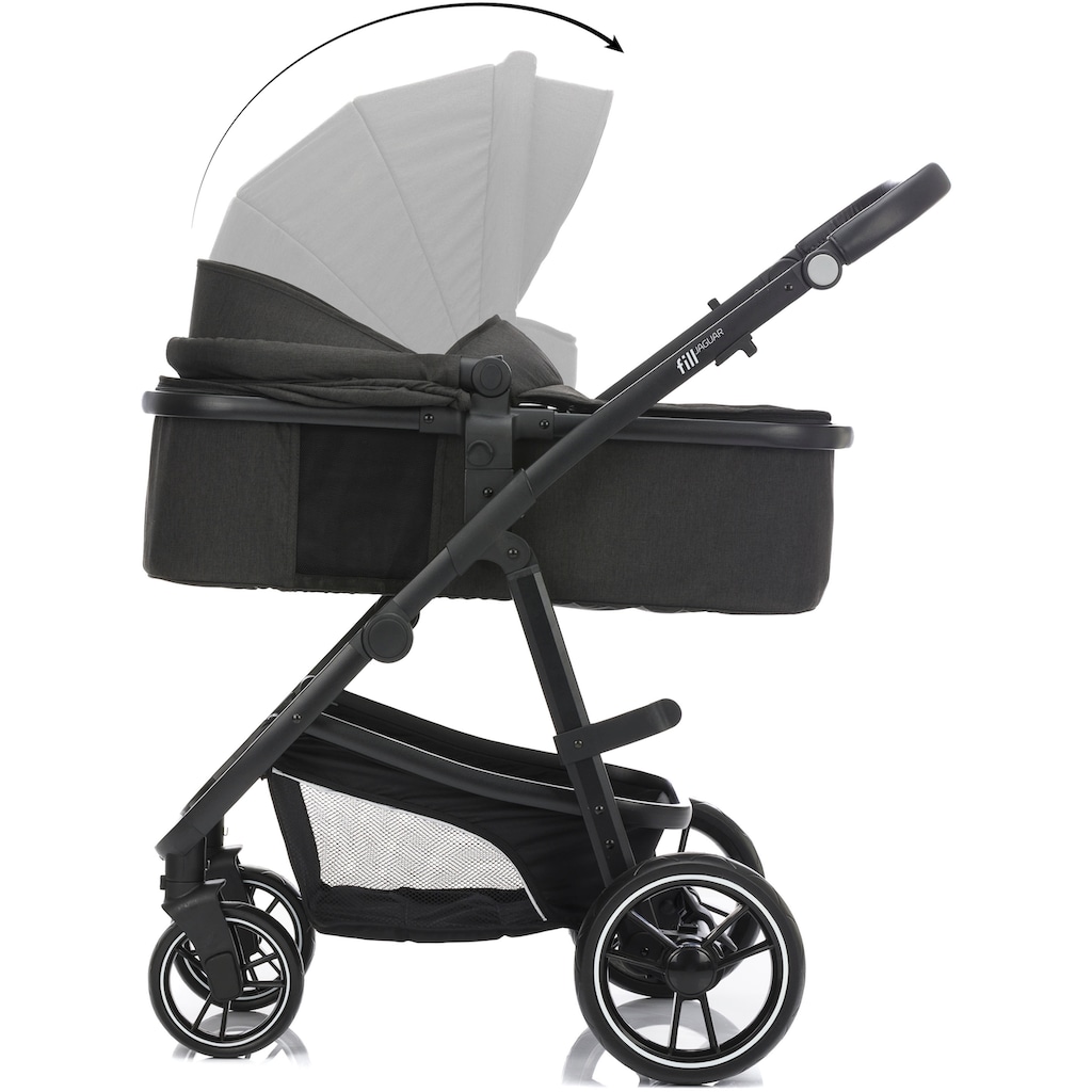 Fillikid Kombi-Kinderwagen »Jaguar, dunkelgrau melange«, 22 kg