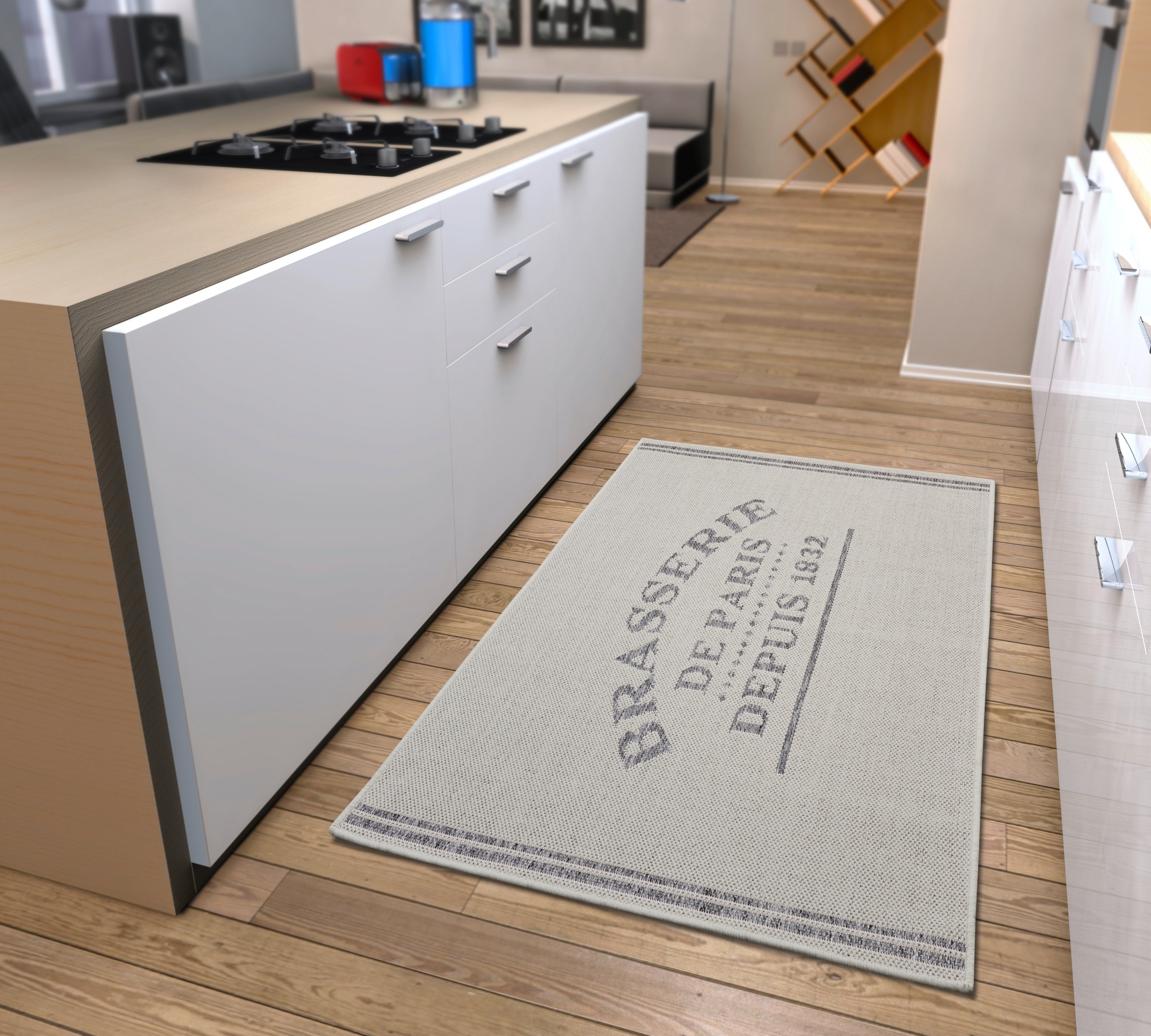 HANSE Home Küchenläufer »Brasserie de Paris«, rechteckig, 5 mm Höhe, Läufer, Rutschfest, Küchenteppich, Küche, Teppich, Pflegeleicht