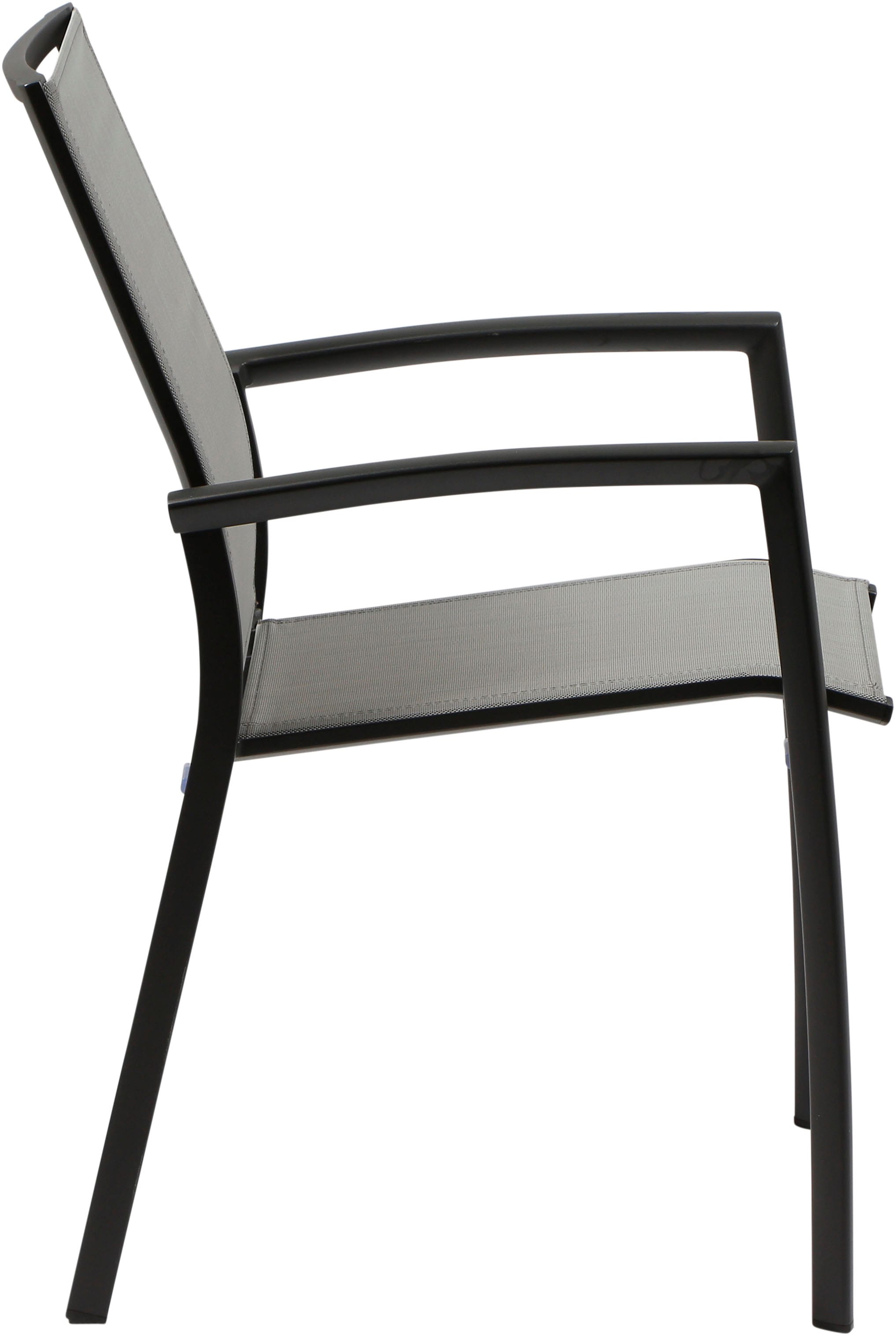 Siena Garden Gartensessel »VELIA Stapelsessel matt anthrazit« Gestell aus Aluminium, Ranotex®-Gewebe dunkelgrau