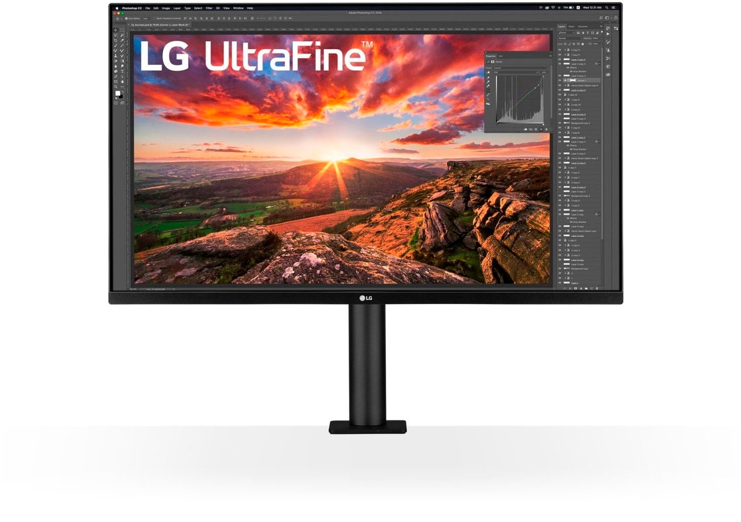 LG Ergo Monitor "32UN880K", B:71,43cm H:42,01cm T:4,57cmschwarz, Monitore