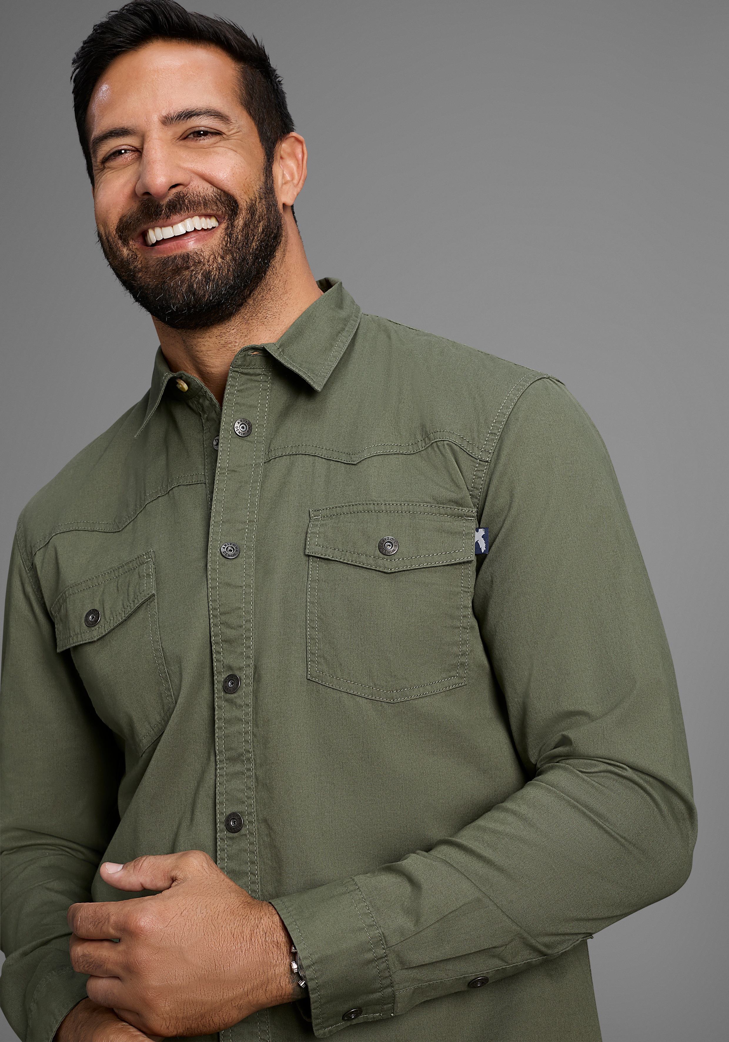 Thumbnail - Arizona Langarmhemd im Western-Stil