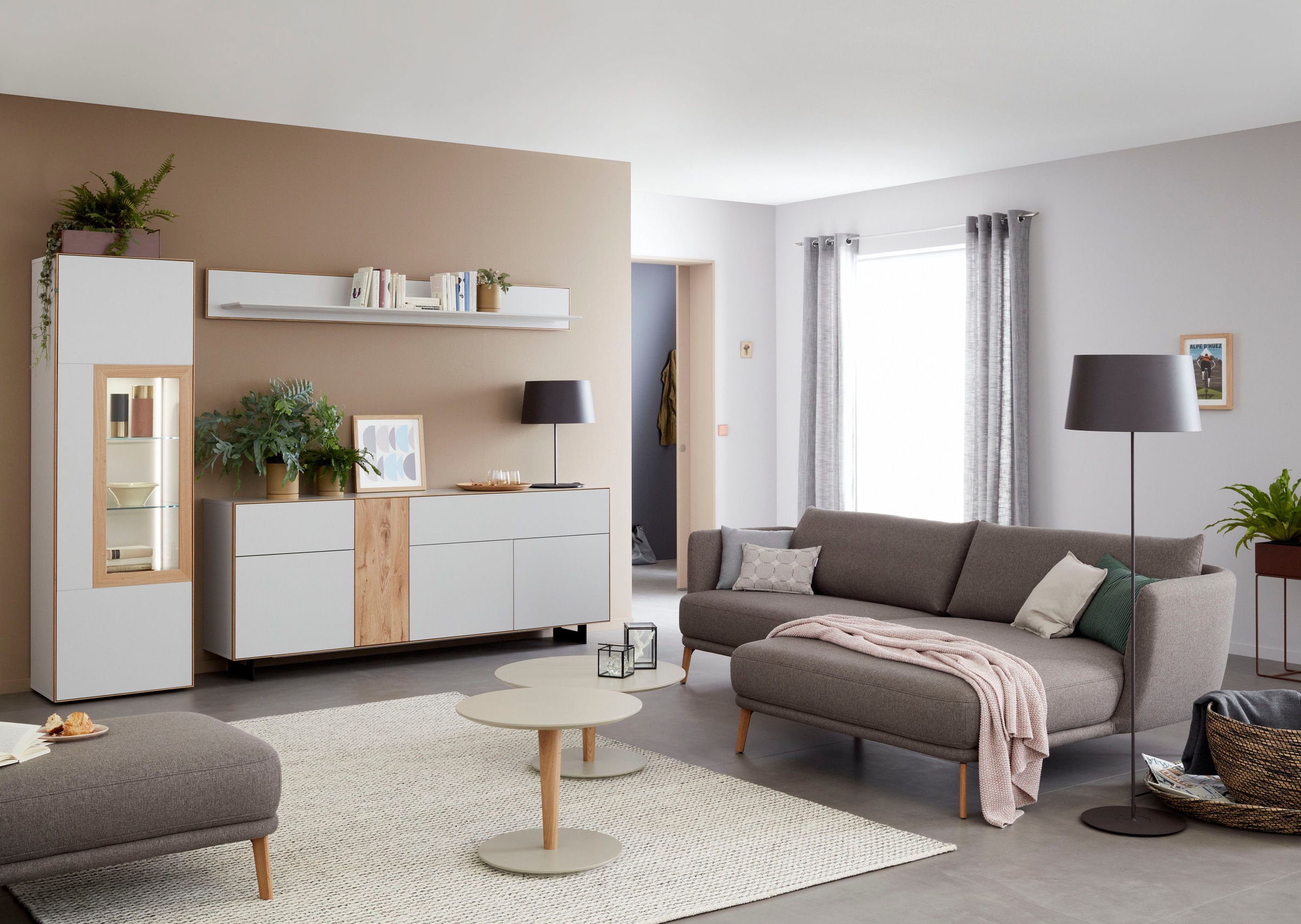 SCHÖNER WOHNEN-Kollektion Ecksofa »Pearl, elegantes Loungesofa mit tollem Sitzkomfort, L-Form«, schmale Armteile und bequeme Rückenkissen für angenehmen Sitzkomfort