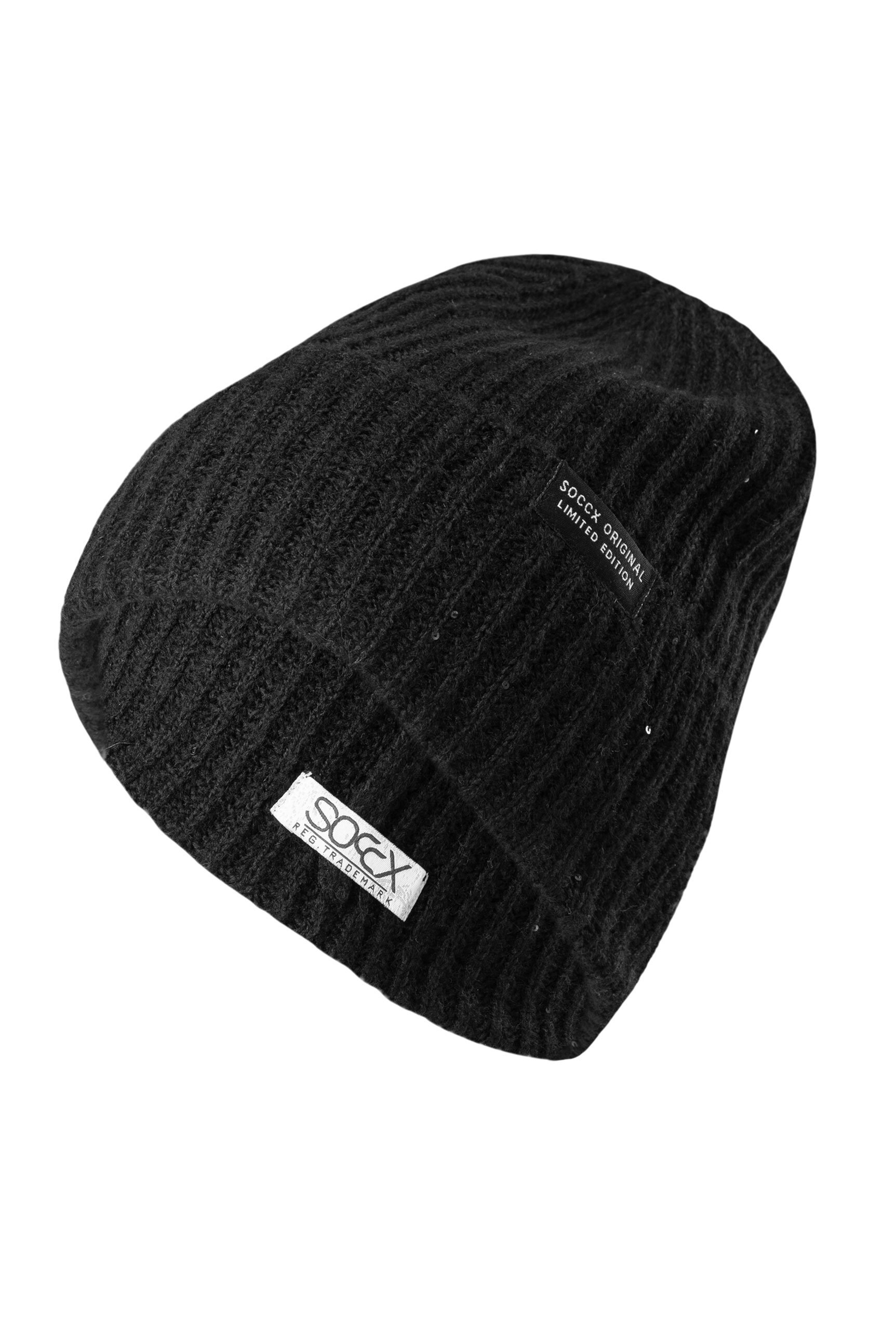 SOCCX Strickmütze, mit Glitzerdetails günstig online kaufen
