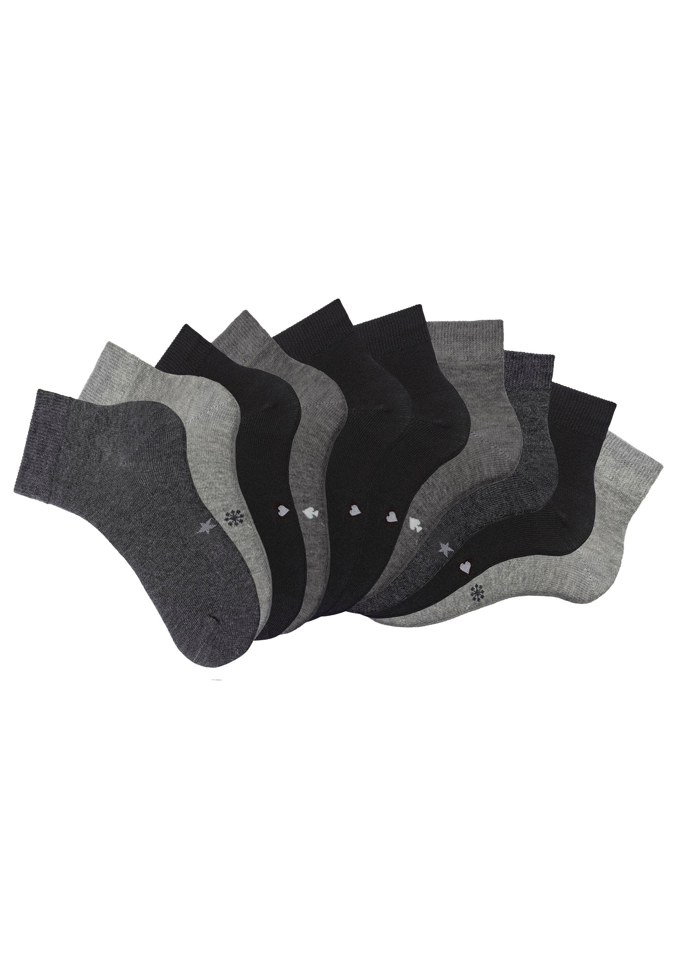 H.I.S Kurzsocken Packung, 10 Paar tlg. mit eingestrickten Symbolen günstig online kaufen