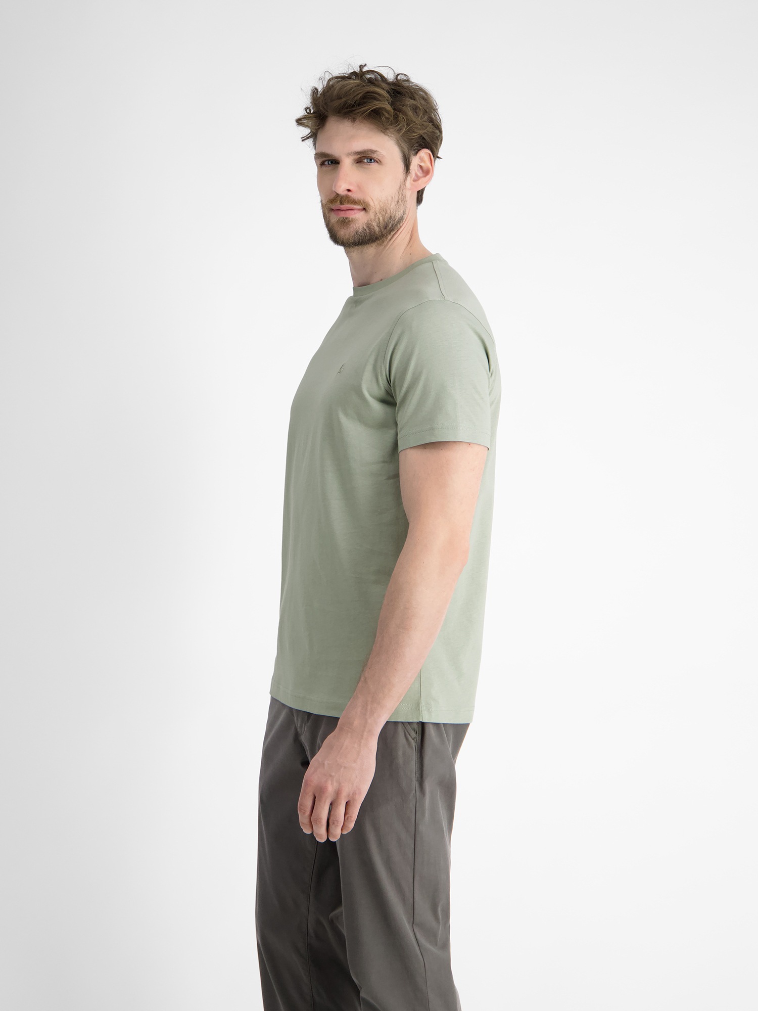 LERROS T-Shirt "LERROS Basic T-Shirt mit Logostitch, unifarben" günstig online kaufen