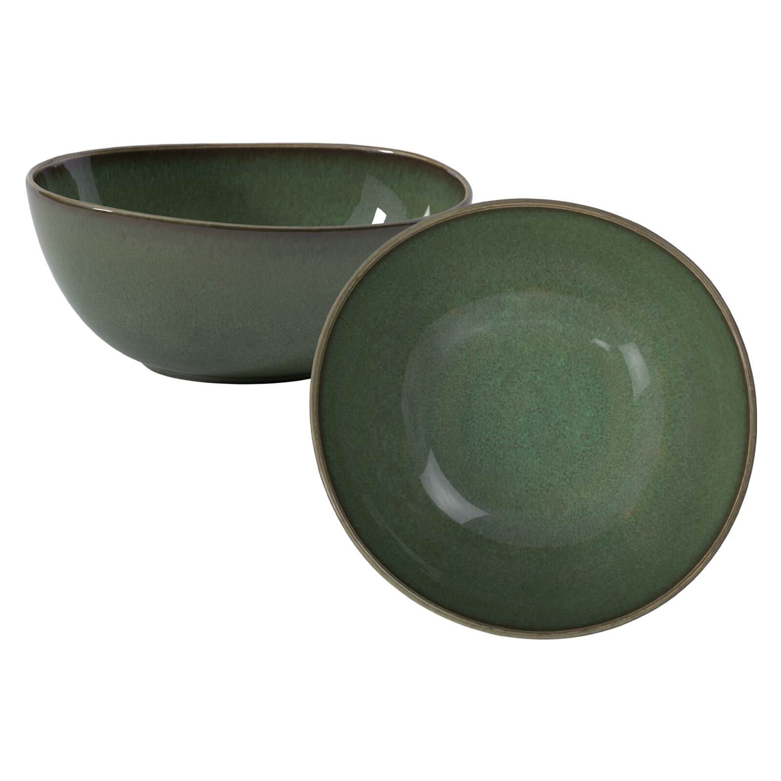 Schale "Servierschüsseln Lave 2,2 l 2er Set", grün, LIKE. BY VILLEROY & BOCH, Schüsseln