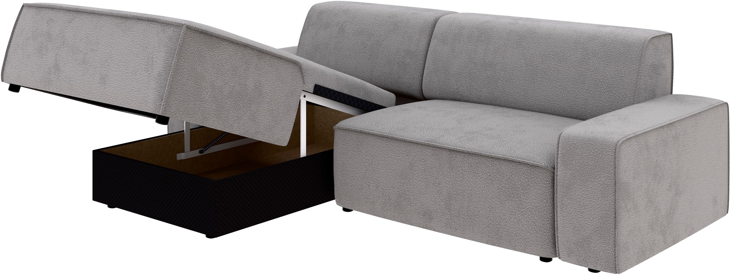TRENDMANUFAKTUR Ecksofa »Graz, wahlweise mit Sitzvorschub und Bettkasten, L-Form, Breite 246 cm«, in Cord-, haustierfreundlichem LEO Struktur- oder LUMOS-3D-Bezug