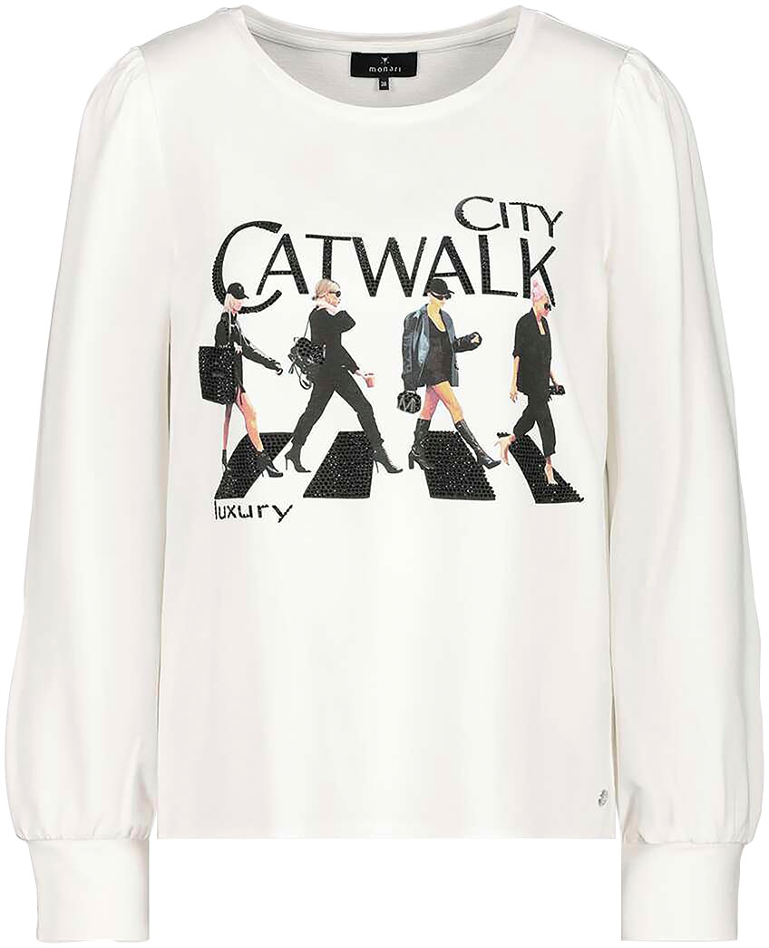 Monari Catwalk Rundhalsshirt, online | BAUR kaufen Print mit