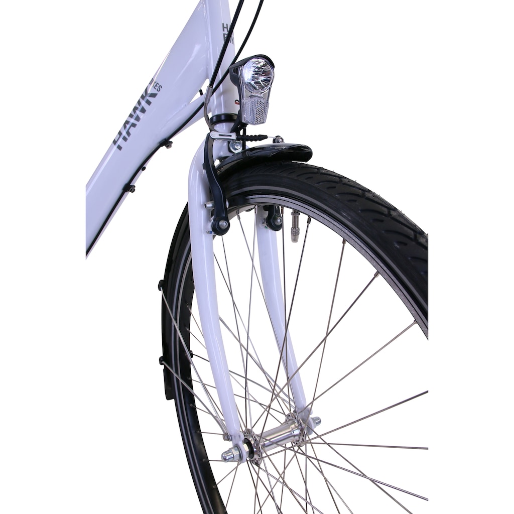 HAWK Bikes Cityrad »HAWK City Wave Premium Plus White«, 3 Gang, Shimano, Nexus Schaltwerk