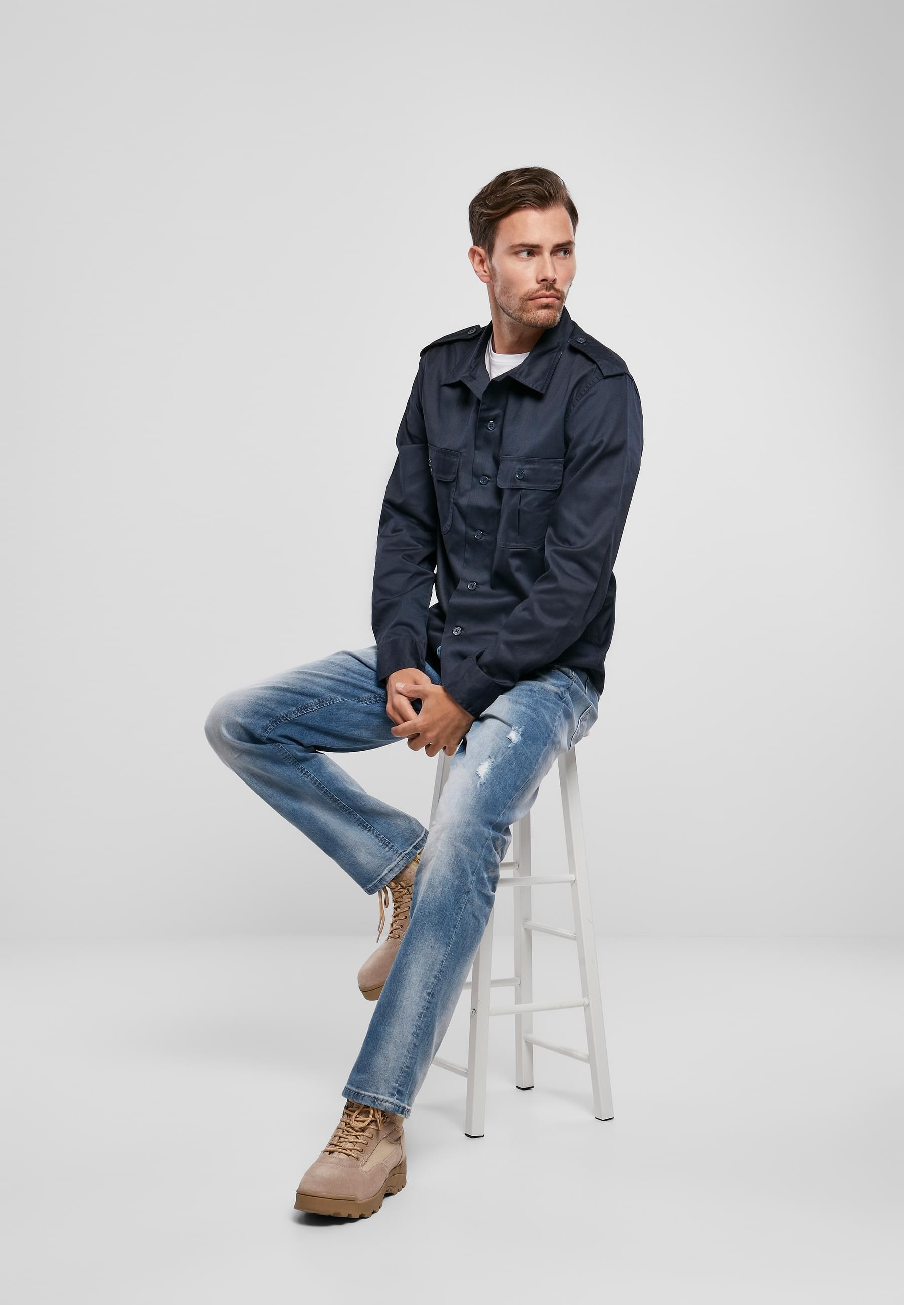Brandit Langarmhemd »Brandit Herren US Shirt«, (1 tlg.)